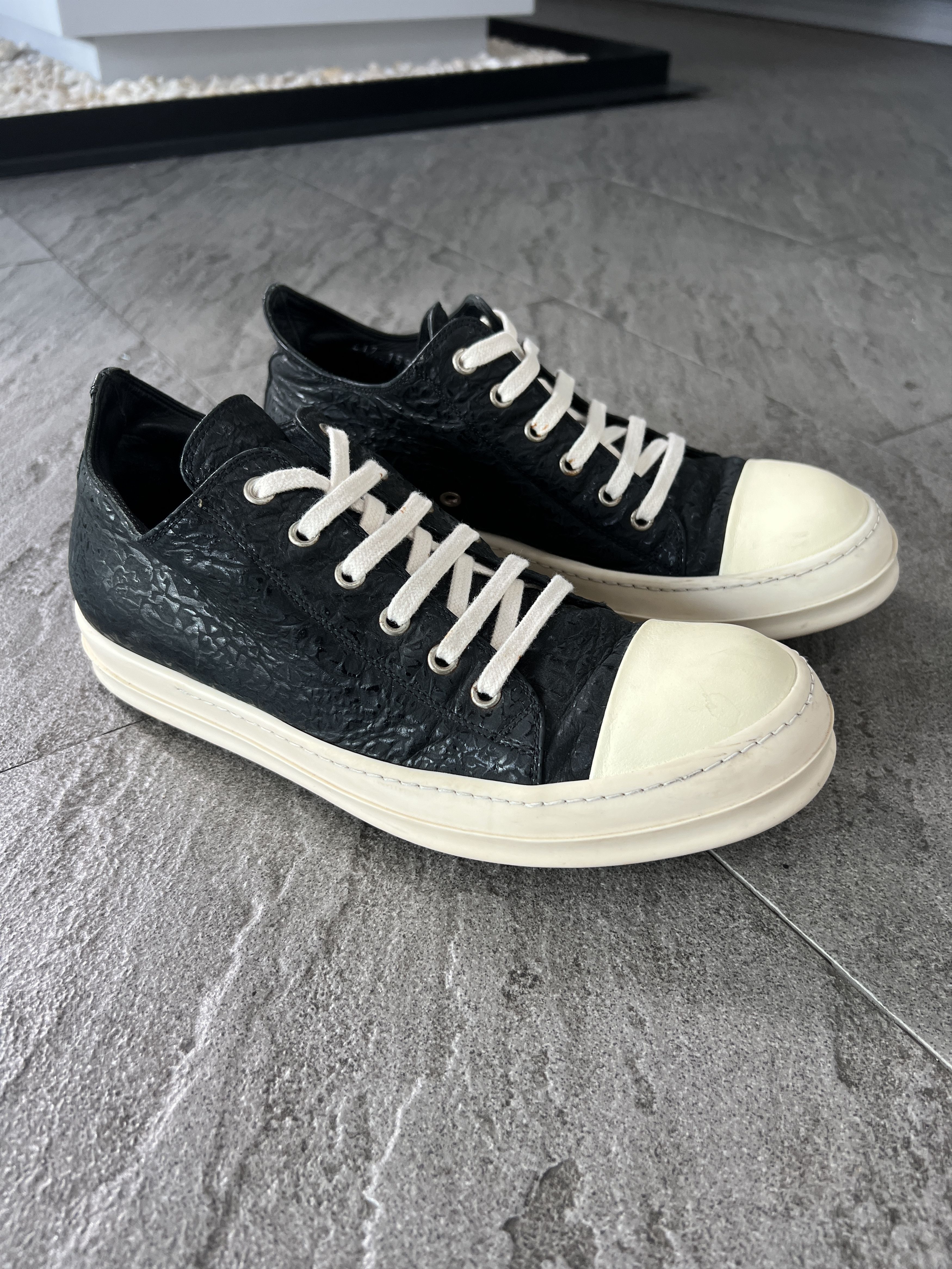 Rick Owens Rick Owens Ramones Low Leather Sneakers Black EU41 Size US 8 / EU 41 - 4 Thumbnail