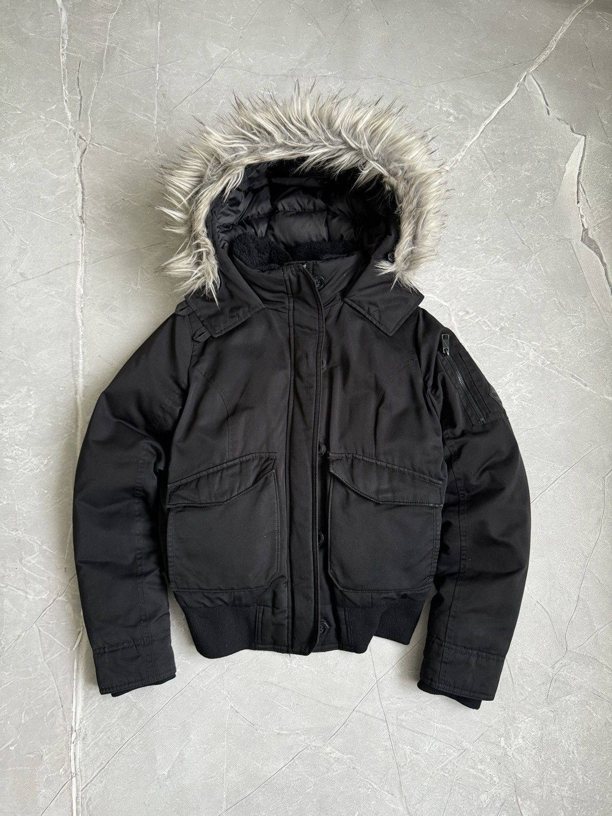 Hollister VTG Hollister Fur Hood Bomber Jacket Ifsixwasnine LGB Style Size S / US 4 / IT 40 - 2 Thumbnail