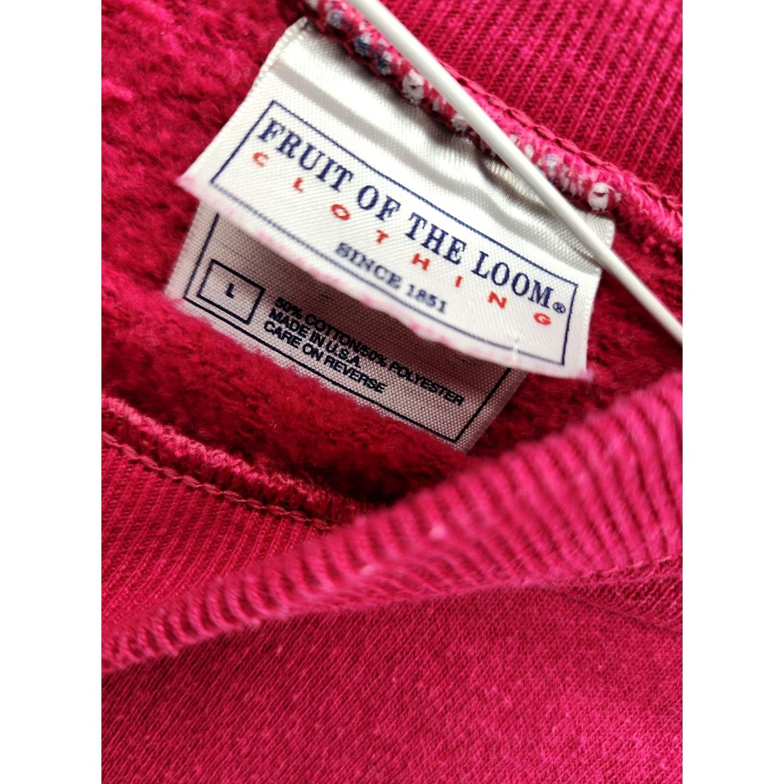 Fruit Of The Loom VINTAGE 90s Fruit of the Loom Pink Sweatshirt L USA Adult Essential Blank Pullover Size US L / EU 52-54 / 3 - 3 Thumbnail