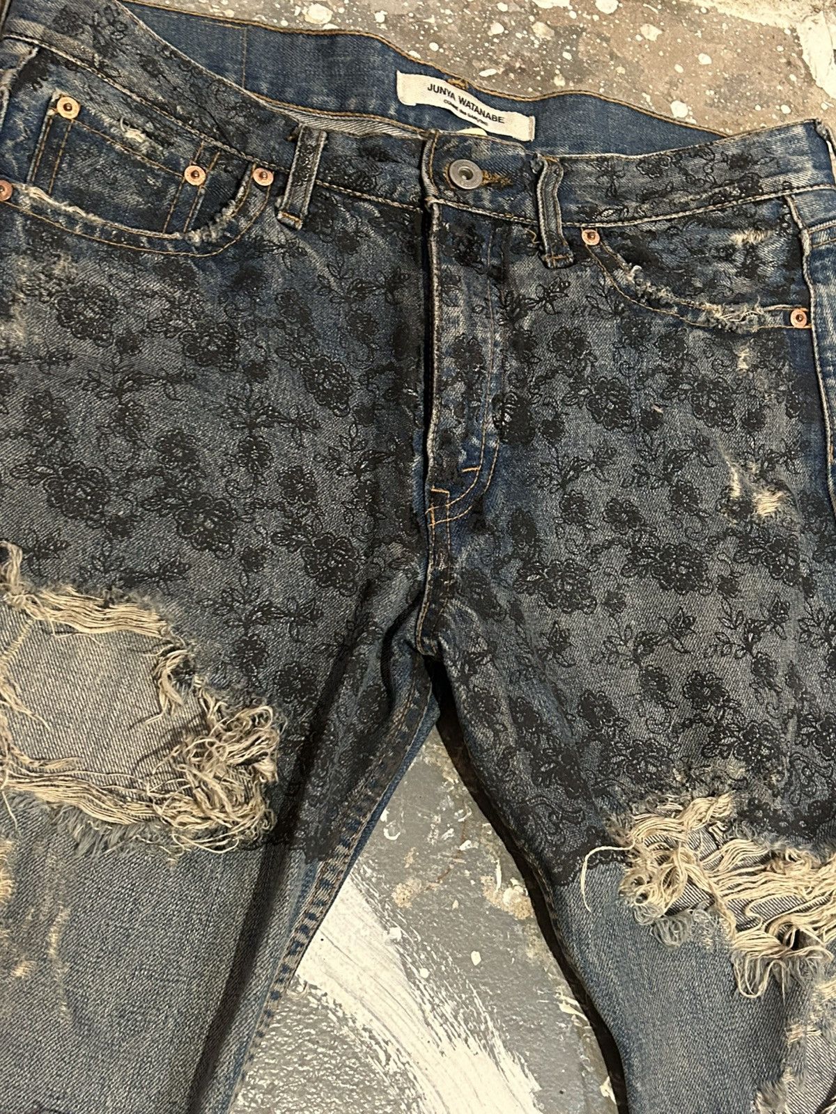 Comme des Garcons Junya watanabe ruined floral denim Size US 30 / EU 46 - 5 Thumbnail