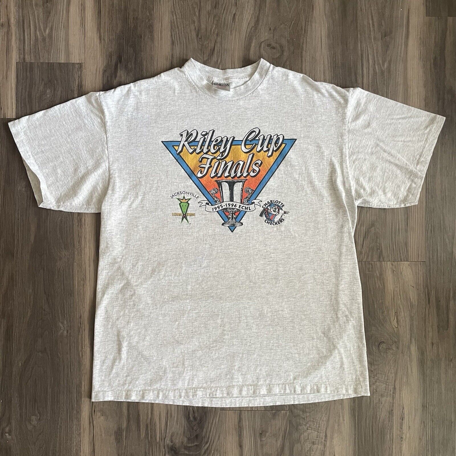 Vintage Vintage ECHL Hockey Riley Cup T-Shirt Size XL Lizard Kings Size US XL / EU 56 / 4 - 1 Thumbnail