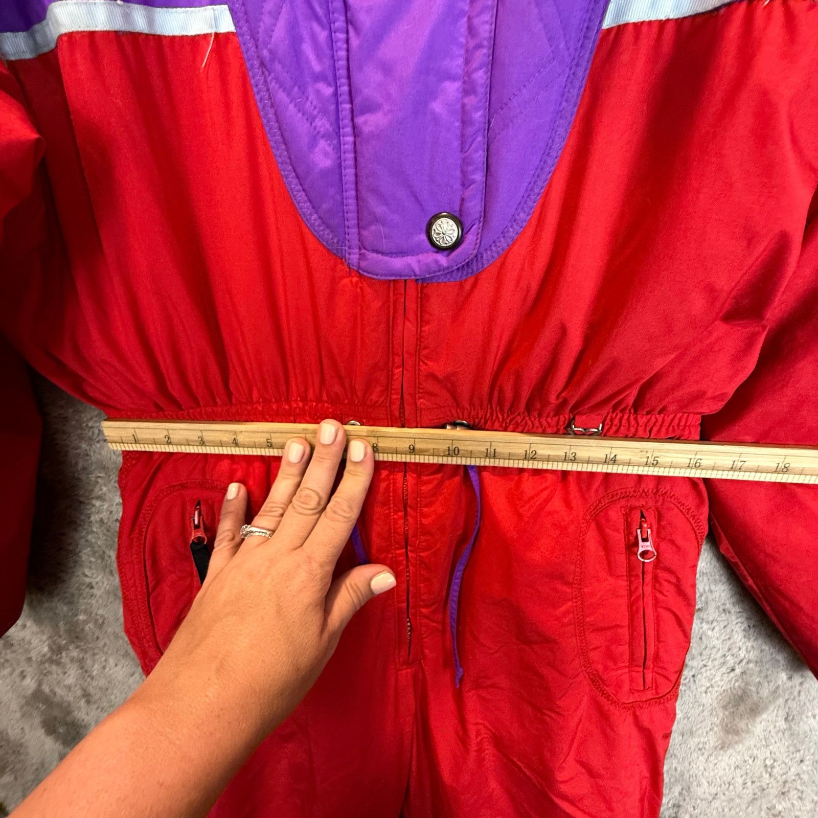 Obermeyer VTG 80s Obermeyer Snowsuit Women Girls Red Purple Ski Bib Size ONE SIZE - 20 Thumbnail