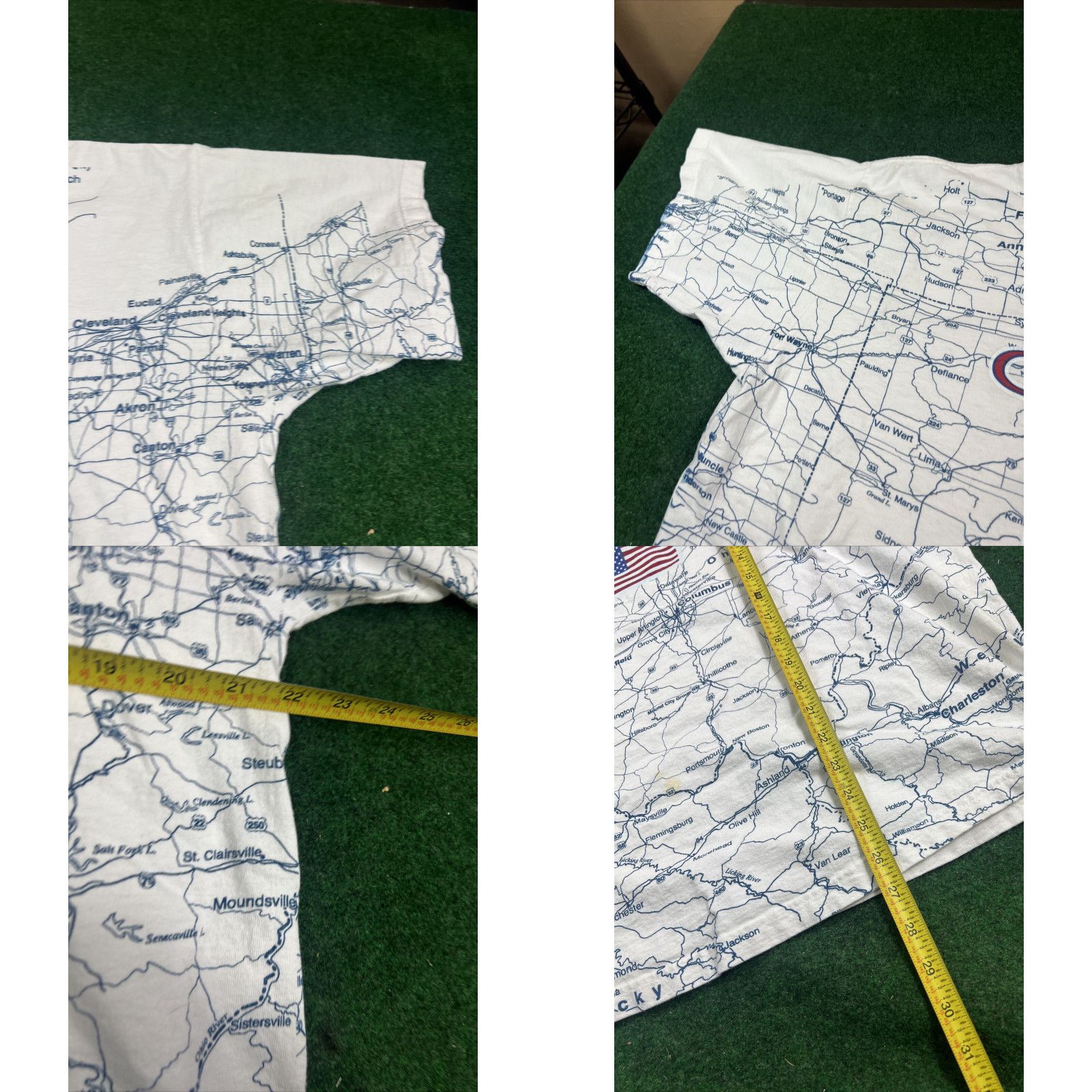 TEE JAYS Vtg Ohio Map White T-Shirt size large all over print big graphic 90s Size L / US 10 / IT 46 - 8 Thumbnail