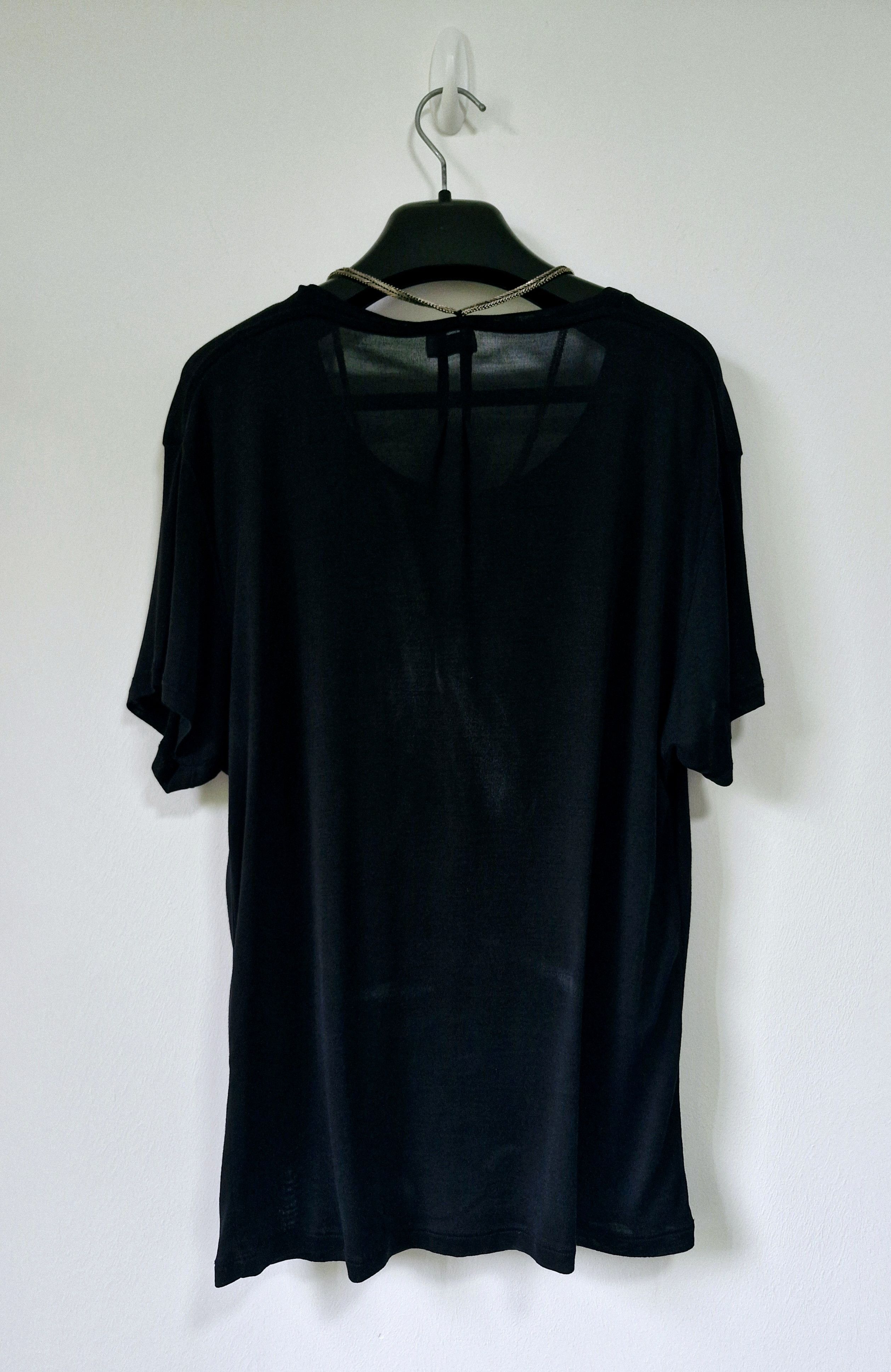 Saint Laurent Paris AW13 Black Silk T-shirt with Chain Size US L / EU 52-54 / 3 - 2 Thumbnail