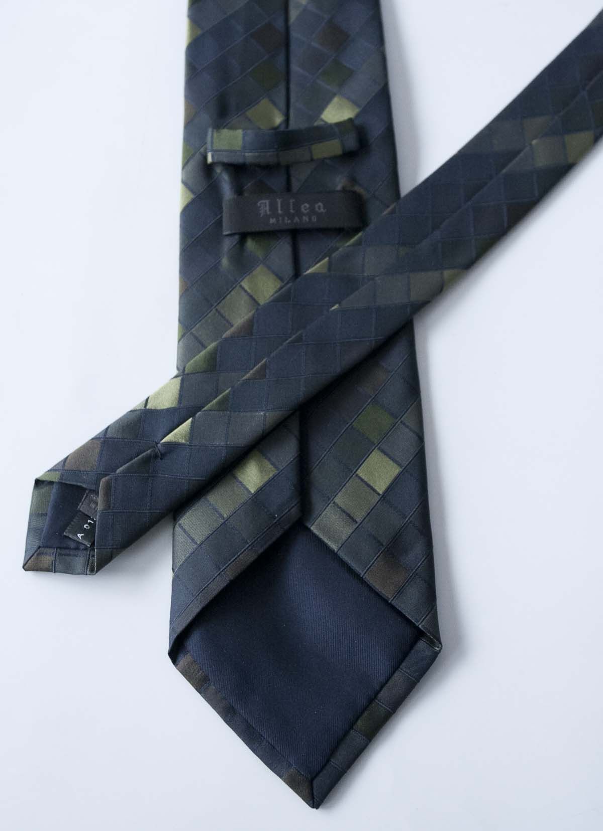 Altea Altea Milano Tie Dark Green 100% Silk Made in Italy Size ONE SIZE - 4 Thumbnail