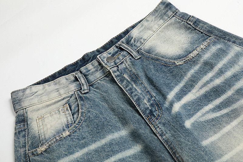 Vintage American retro street washed distressed loose jeans for men Size US 32 / EU 48 - 3 Thumbnail