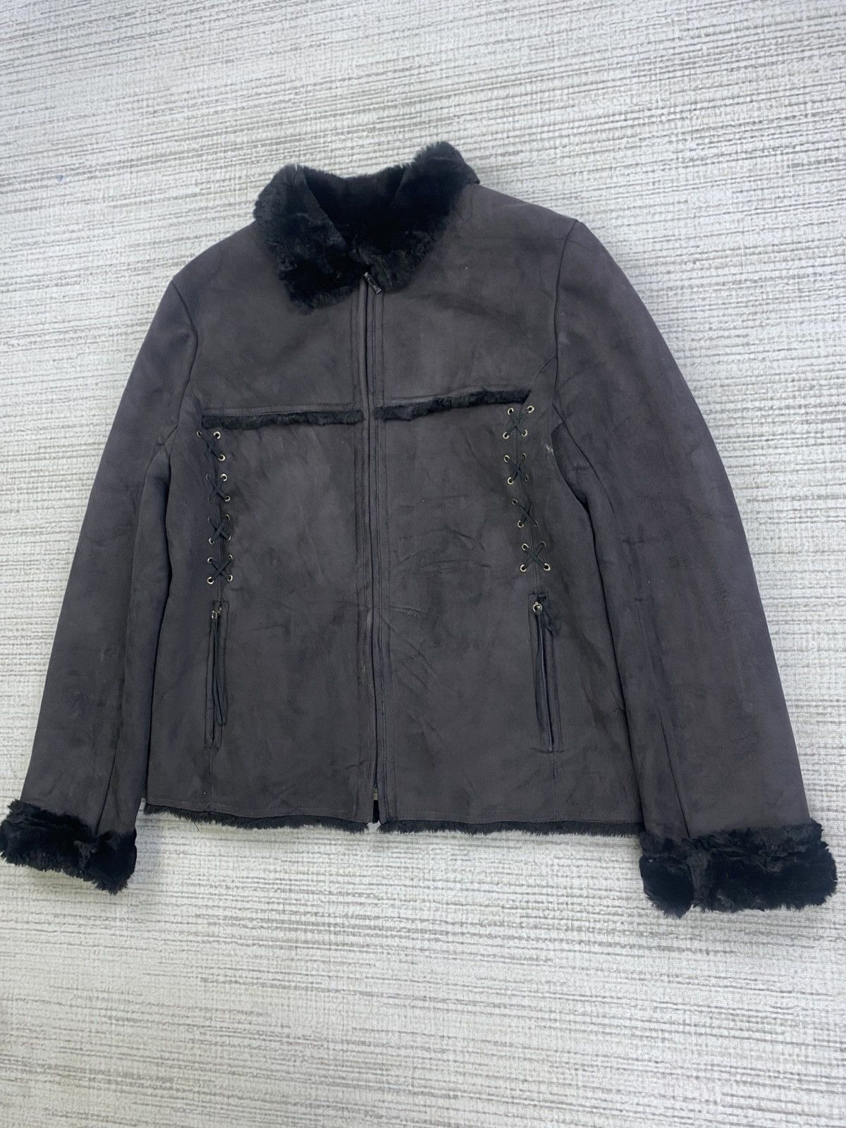 Sonia Rykiel Vintage Sonia Rykiel Suede Leather Lining Faux Fur Jacket Size US S / EU 44-46 / 1 - 4 Thumbnail