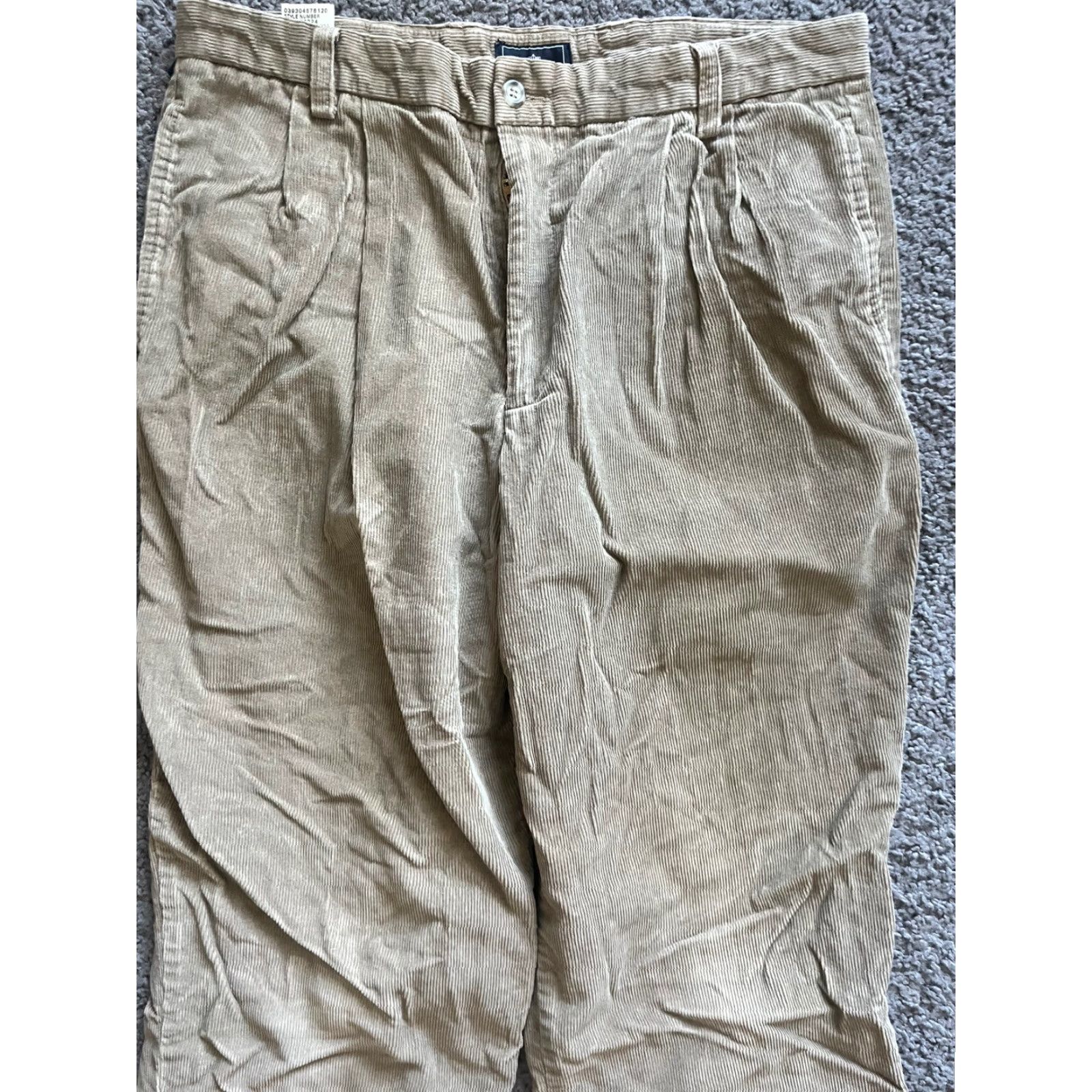 Dockers DOCKERS PANTS Mens 34x27 Brown Beige Corduroy Pleated Relaxed Fit Chino Casual Size US 34 / EU 50 - 2 Thumbnail
