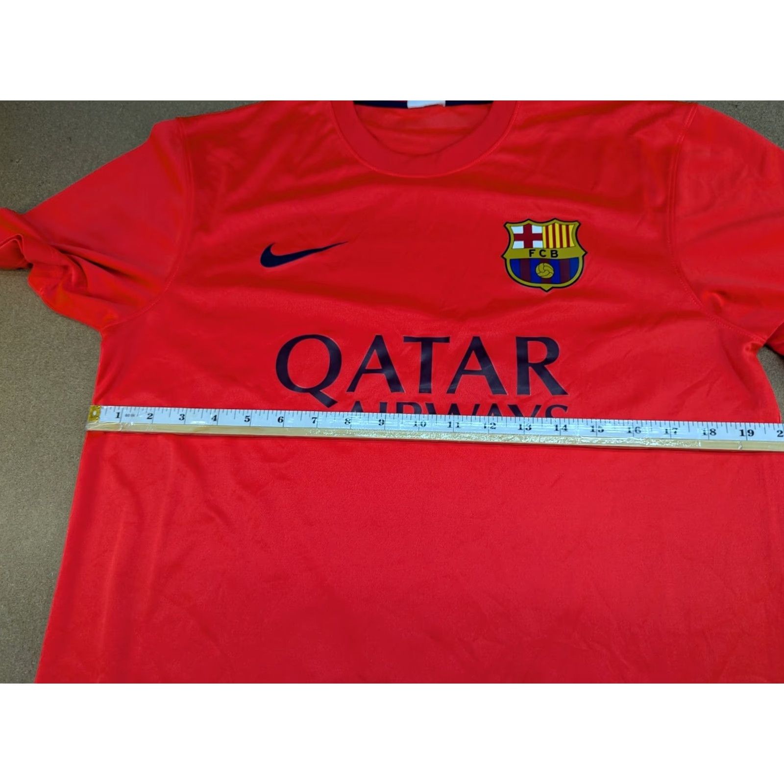 Nike Nike Dri-Fit Barcelona 2014-2015 Football Away Jersey Mens M Shirt Pink Short Sleeve Round Neck Athletic Quick Dry Sports Jerseys Size US M / EU 48-50 / 2 - 5 Thumbnail