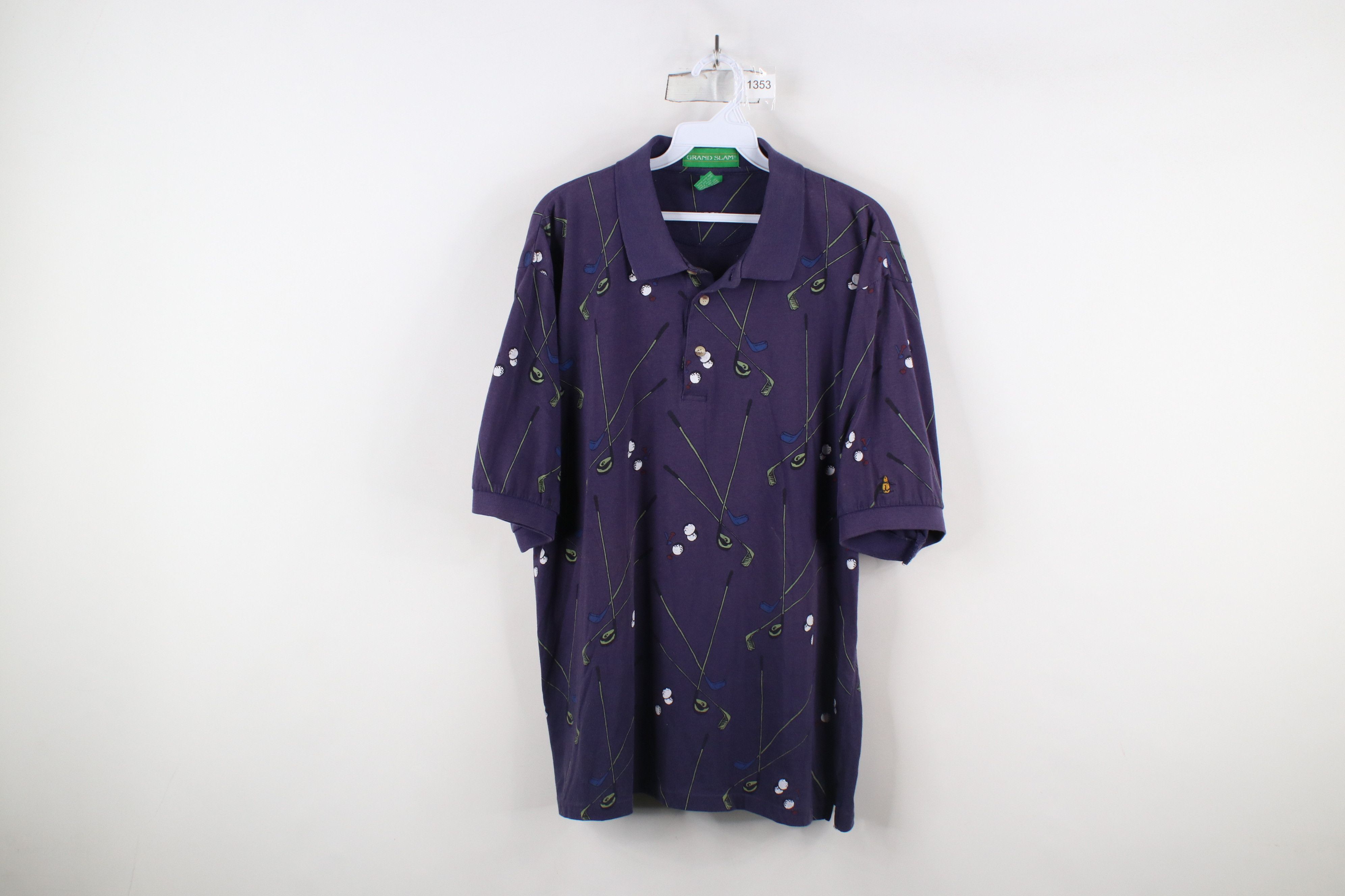 Vintage Vintage 90s Streetwear All Over Print Collared Polo Shirt Size US L / EU 52-54 / 3 - 1 Thumbnail
