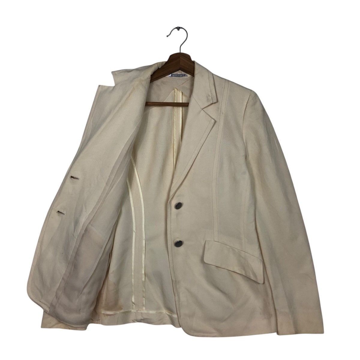 Japanese Brand Women’s Tailored Cream Blazer with Flap Pockets Max Mara Size M / US 6-8 / IT 42-44 - 12 Thumbnail