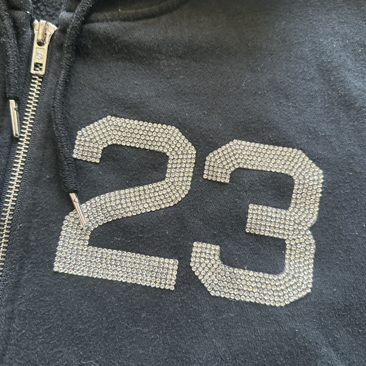 Designer Black Zip “23” Rhinestones Size US L / EU 52-54 / 3 - 2 Thumbnail