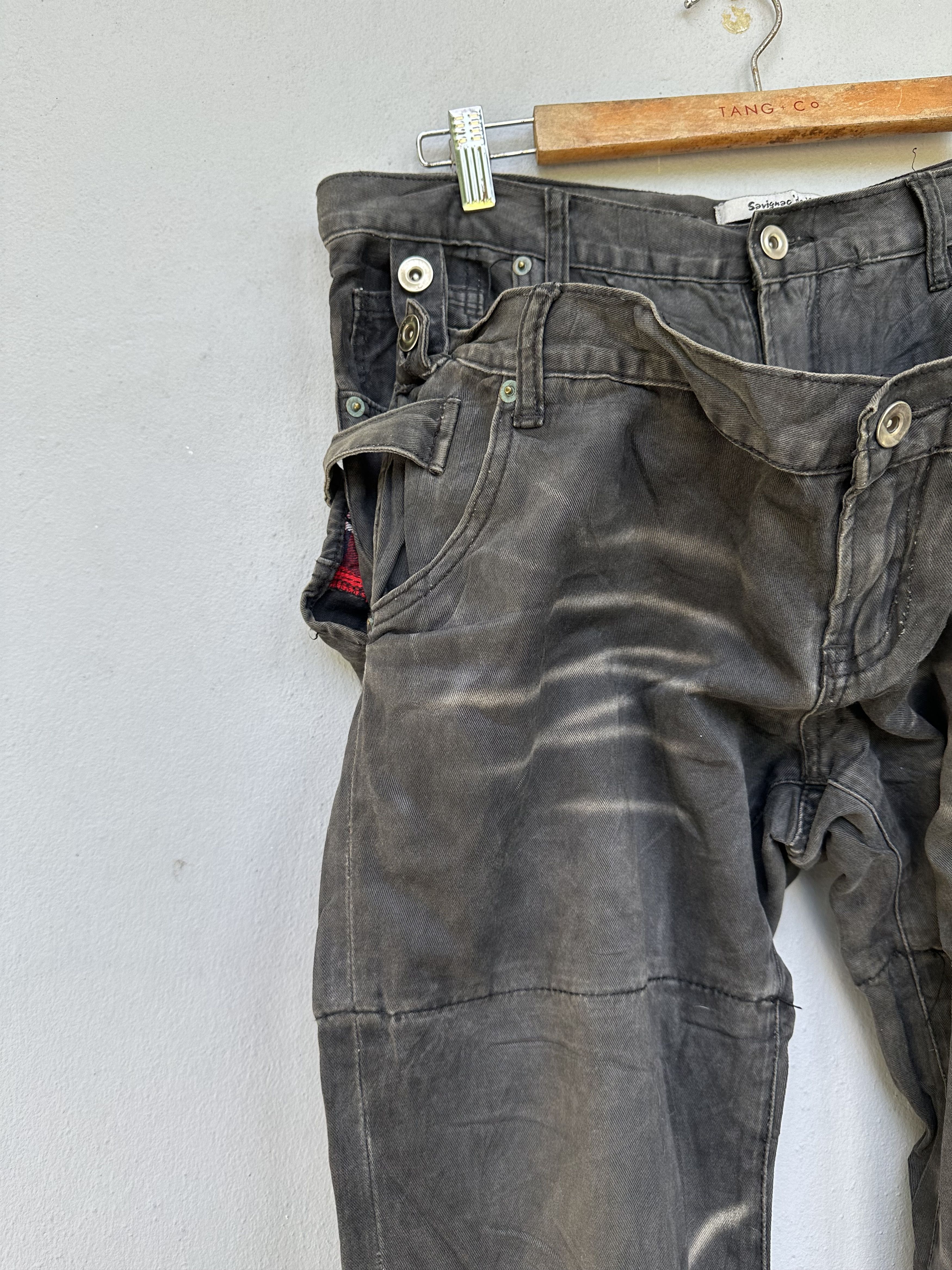 Japanese Brand Rare Savignac De Denim Double Waist Seditionaries Distressed Size US 32 / EU 48 - 11 Thumbnail