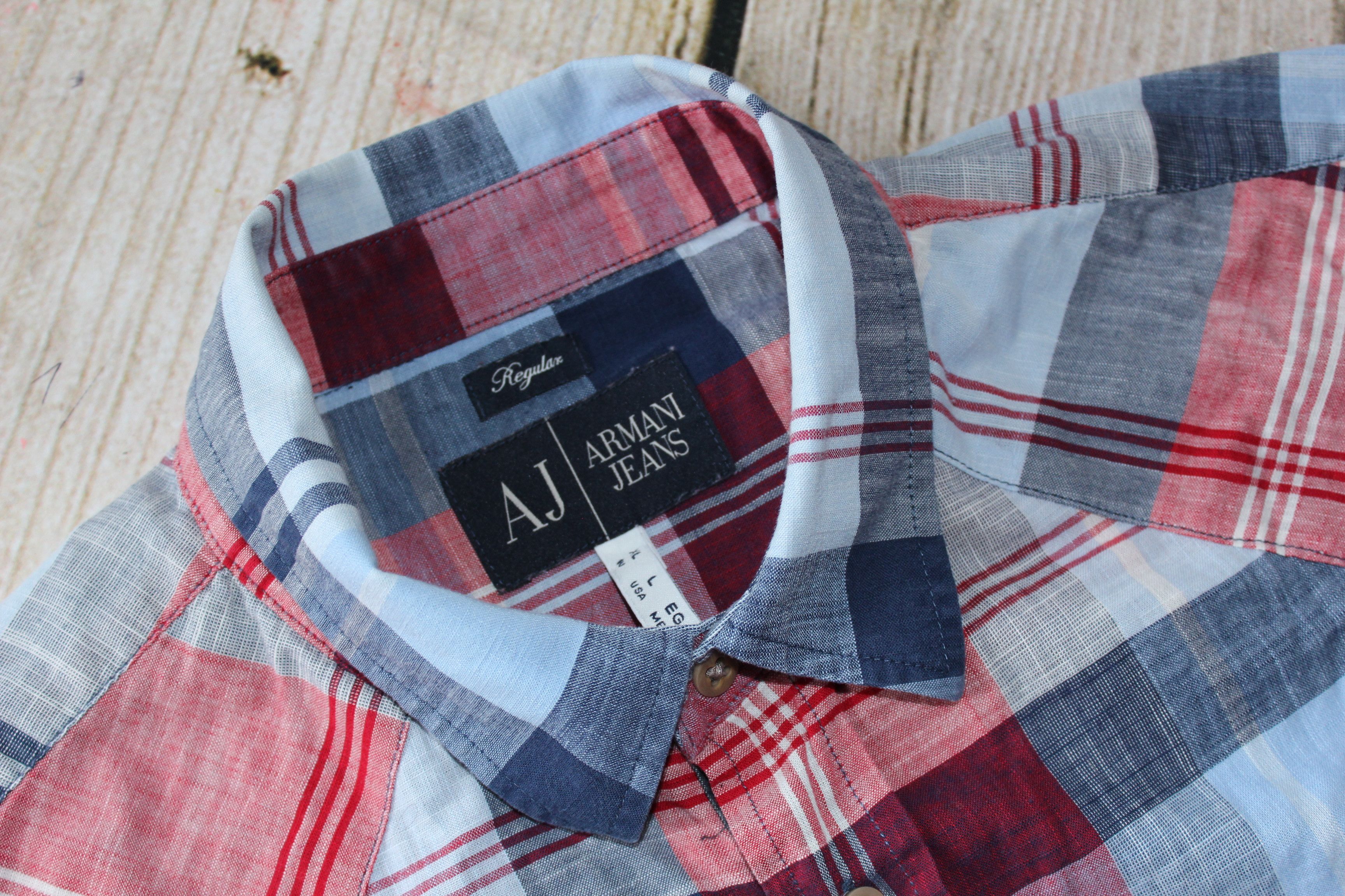 Armani Mens Armani Jeans Long Sleeve Check Shirt Size US L / EU 52-54 / 3 - 2 Thumbnail