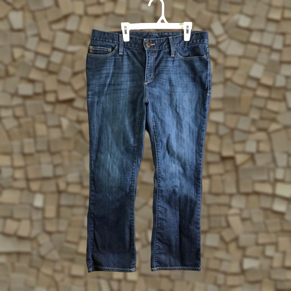 Eddie Bauer Eddie Bauer Barely Boot Jeans Womens Mid Rise Dark Wash Blue Denim Size 10P Size 32" / US 10 / IT 46 - 1 Thumbnail