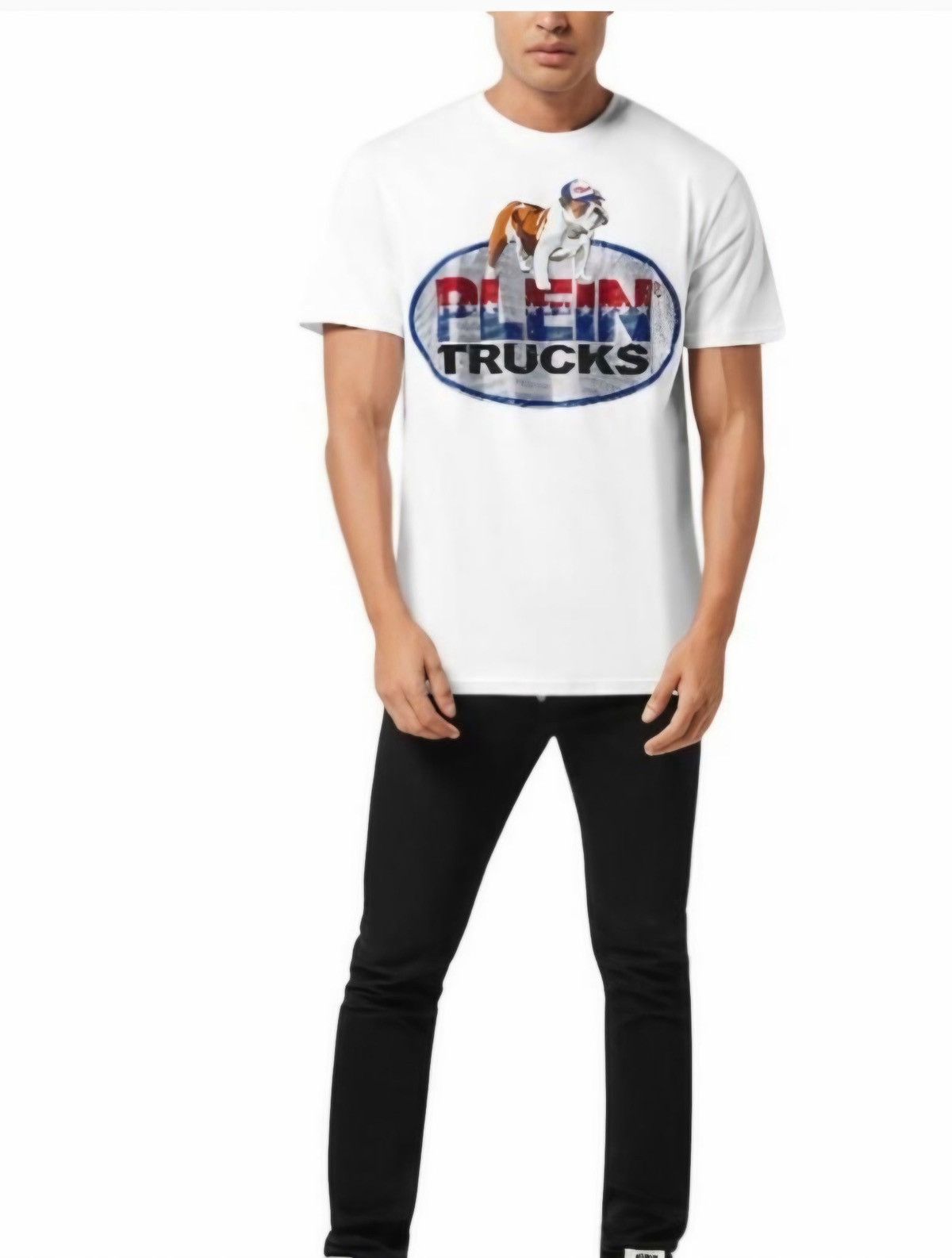 Philipp Plein Philip Plein Mens White Bulldog Tshirt XXL Size US XXL / EU 58 / 5 - 1 Thumbnail