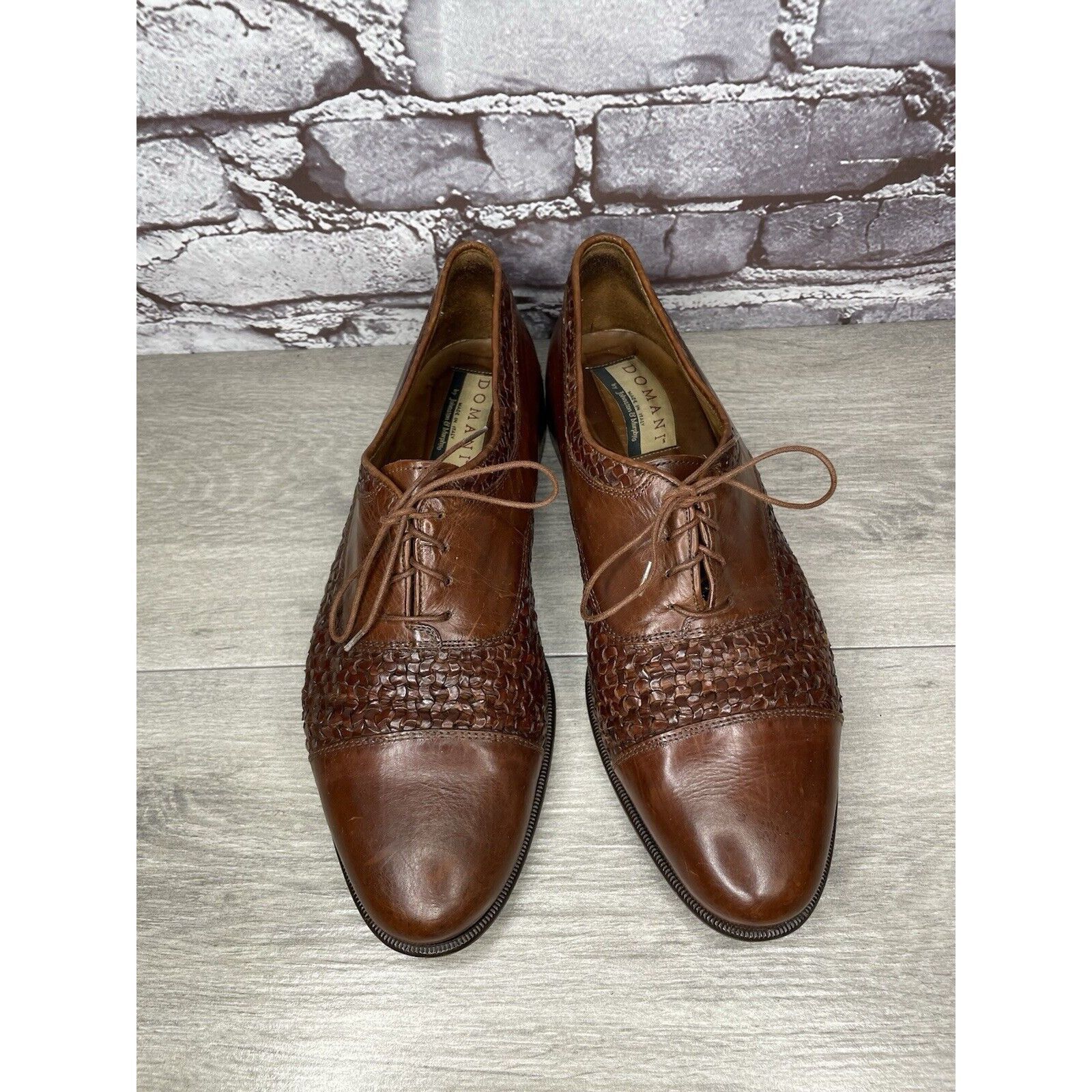Johnston & Murphy Johnston Murphy Domani Brown Leather Cap Toe Basketweave Lac Size US 10.5 / EU 43-44 - 14 Thumbnail