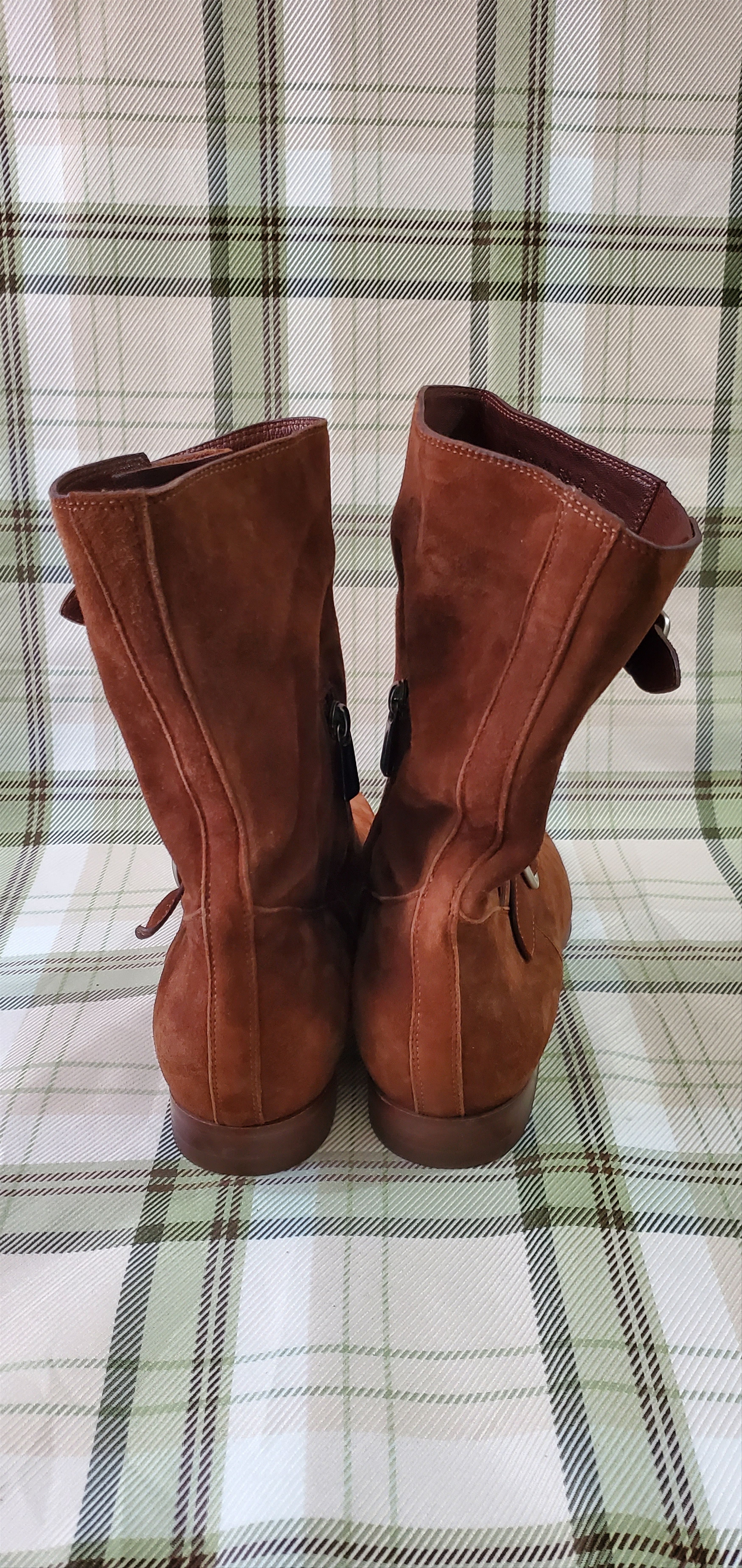 Santoni Santoni Brown Buckle Ankle Suede Boots Size US 9 / IT 39 - 4 Thumbnail