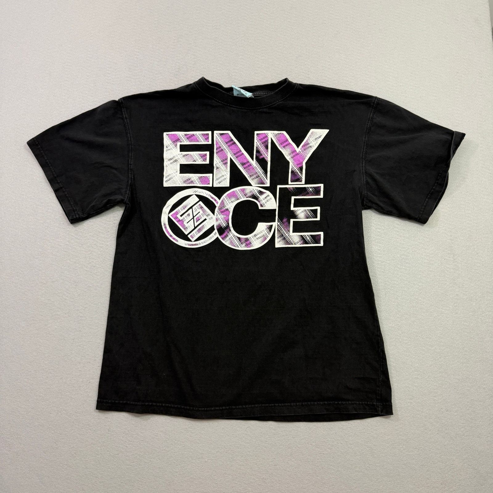 Enyce Vintage ENYCE Shirt Mens 2XL Black Spellout y2k Grunge Size US XXL / EU 58 / 5 - 1 Thumbnail