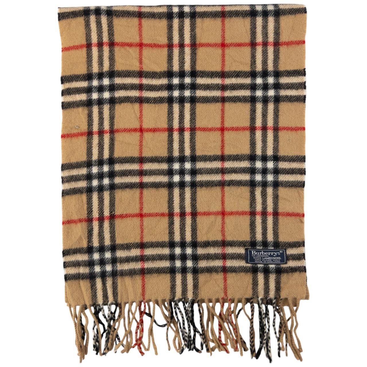 Burberry Vintage Burberry Nova Check Lambswool Tassel Scarf Size ONE SIZE - 1 Thumbnail