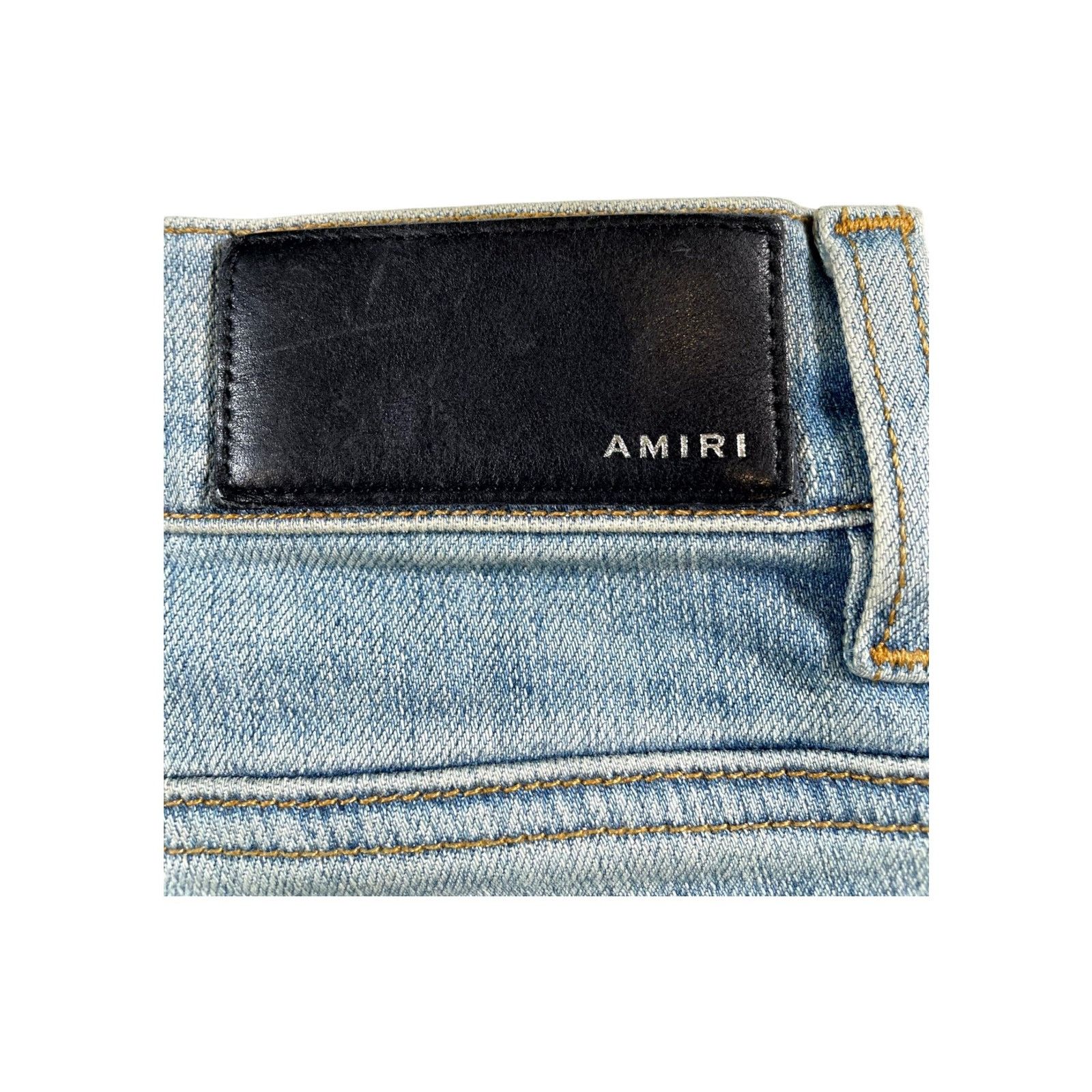 Amiri Amiri "Plaid Patch MX1" Light Wash & Green Jeans Size US 36 / EU 52 - 3 Thumbnail