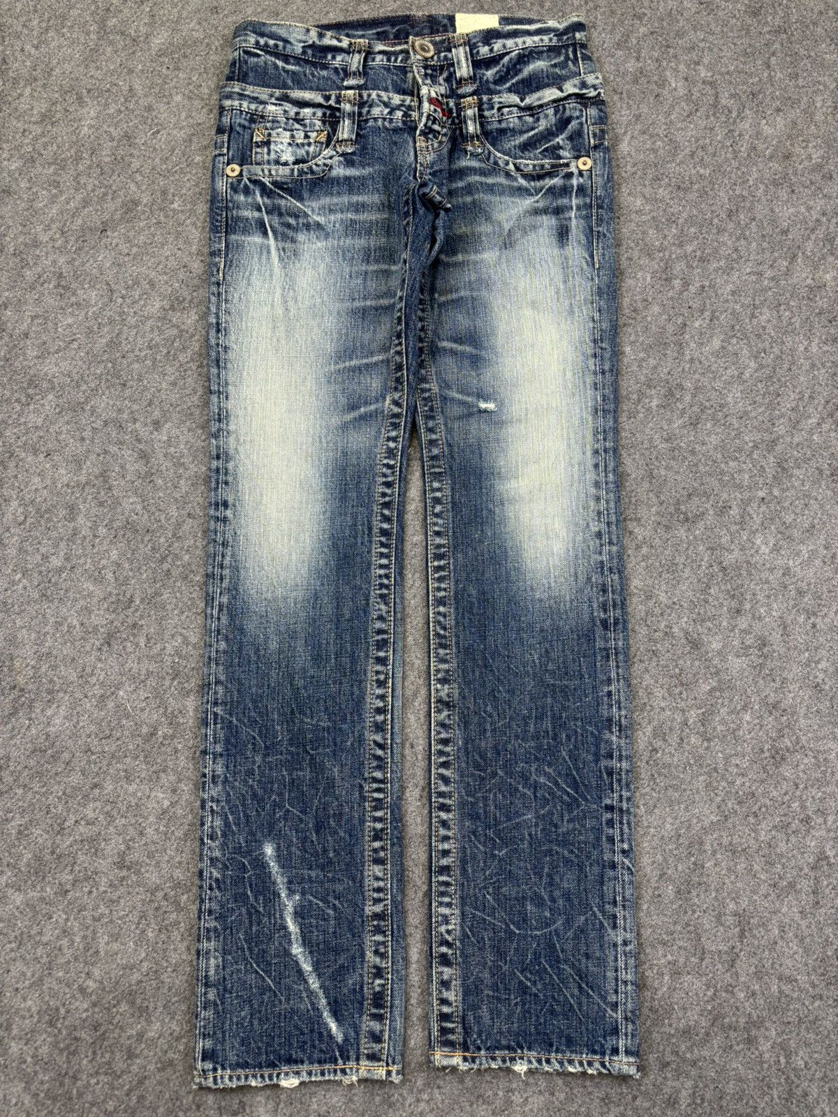 Japanese Brand 💥Double Waist💥Antgauge Rare Fades Distressed Denim F799 Size 29" - 16 Thumbnail