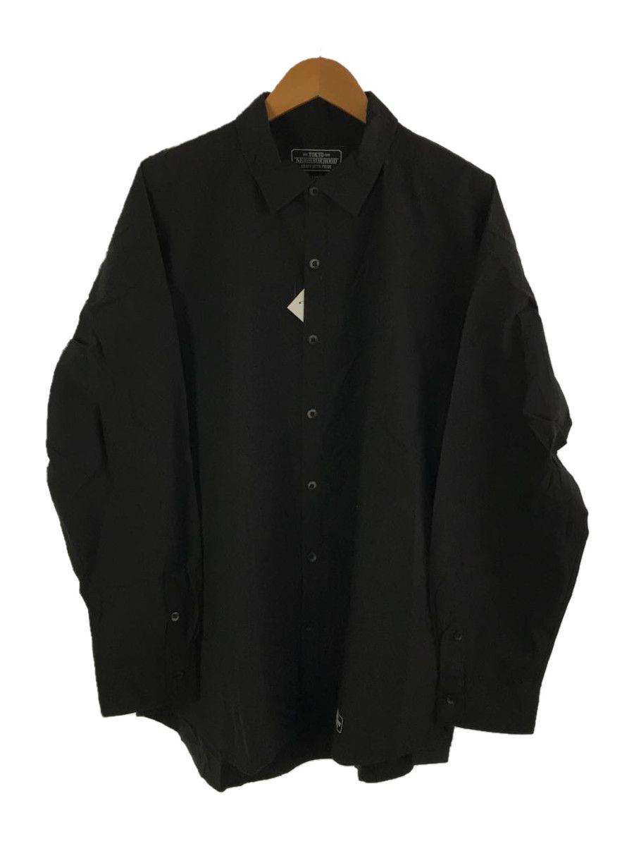 Shirt Long sleeve Cotton Plain Button Down Black