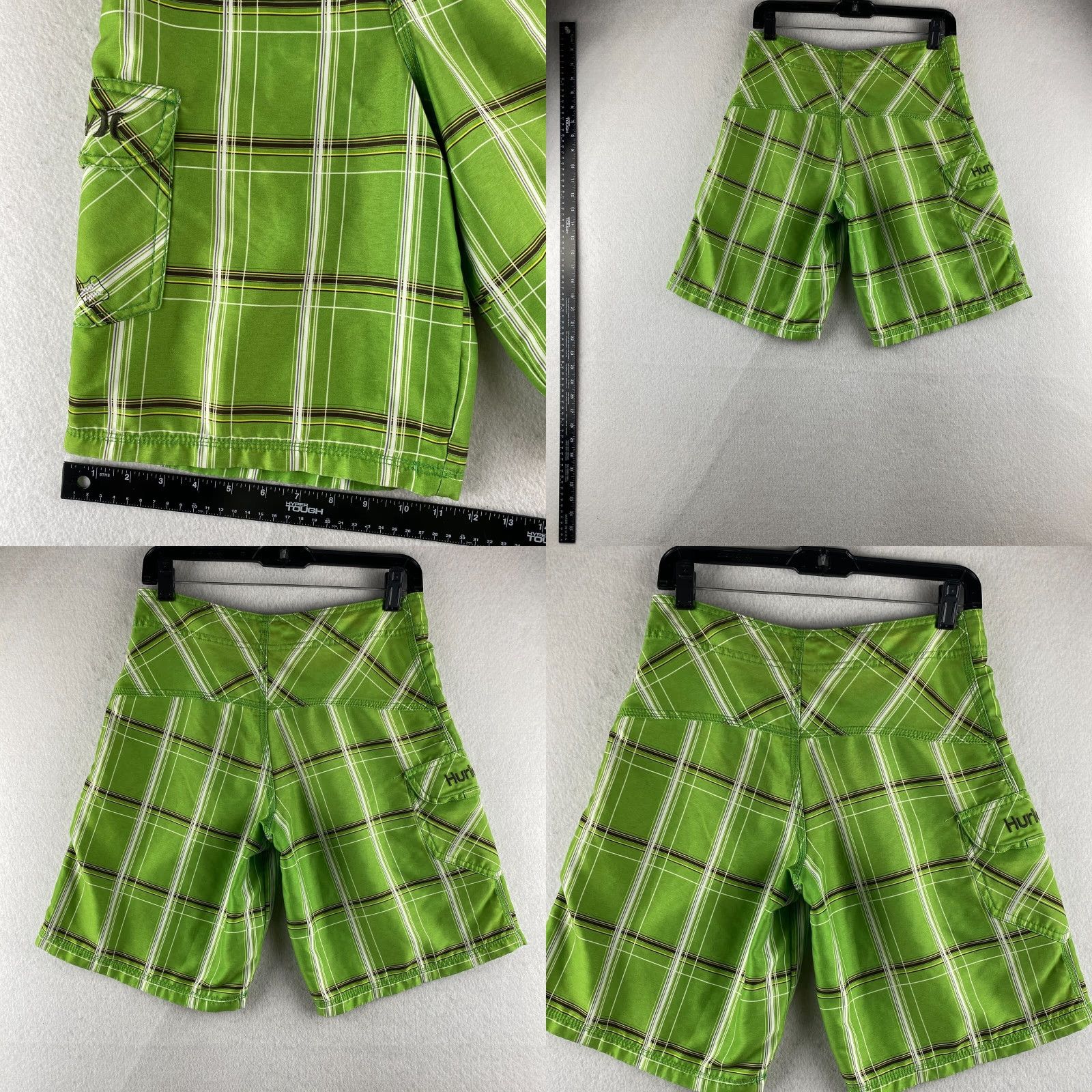 Hurley Hurley Board Shorts Mens 28 Green Plaid Surf Shorts Drawstring Swimming Fishing Size US 28 / EU 44 - 9 Thumbnail