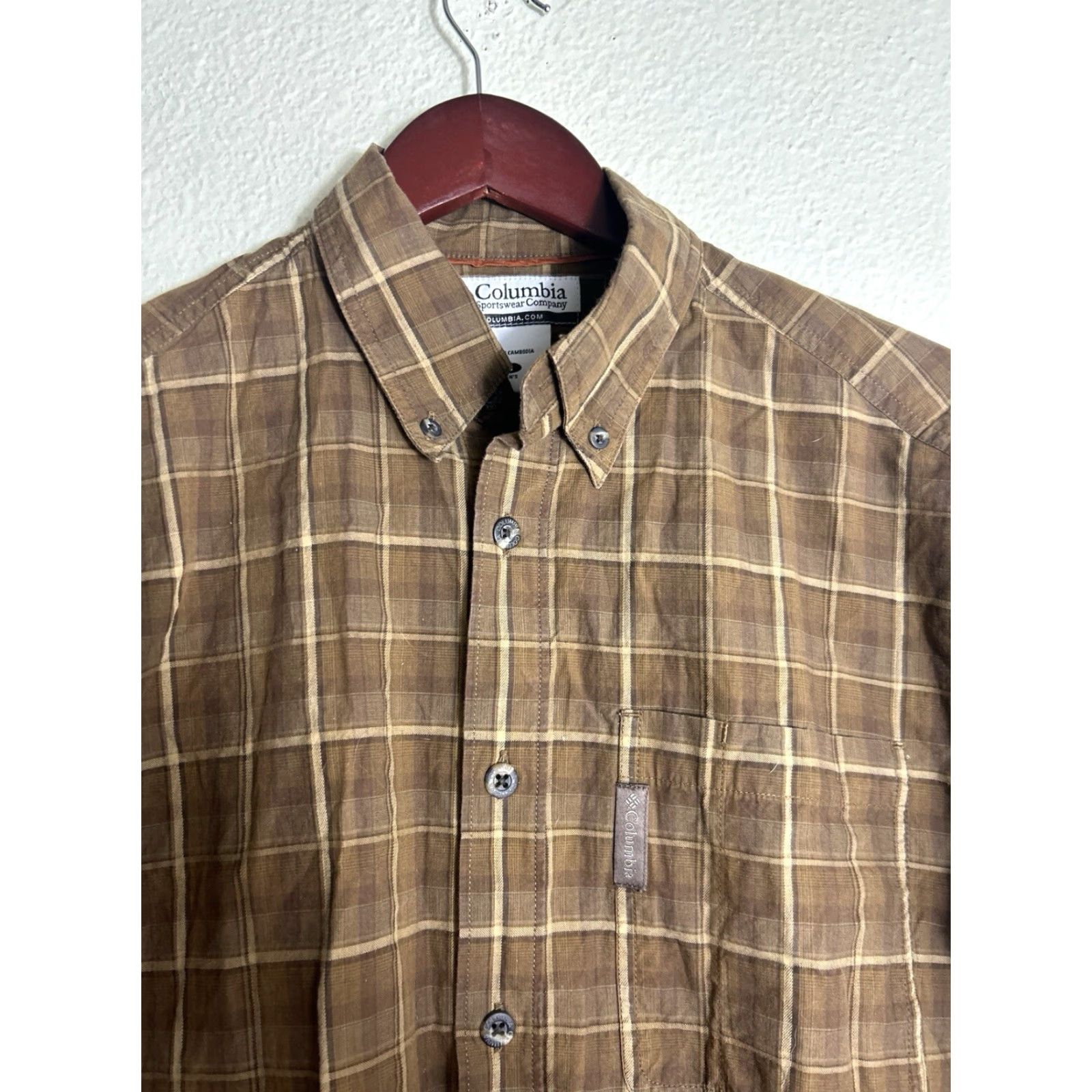 Vintage Columbia Shirt Mens Small Brown Plaid Cotton Button-Down Long Sleeve Size US S / EU 44-46 / 1 - 3 Thumbnail