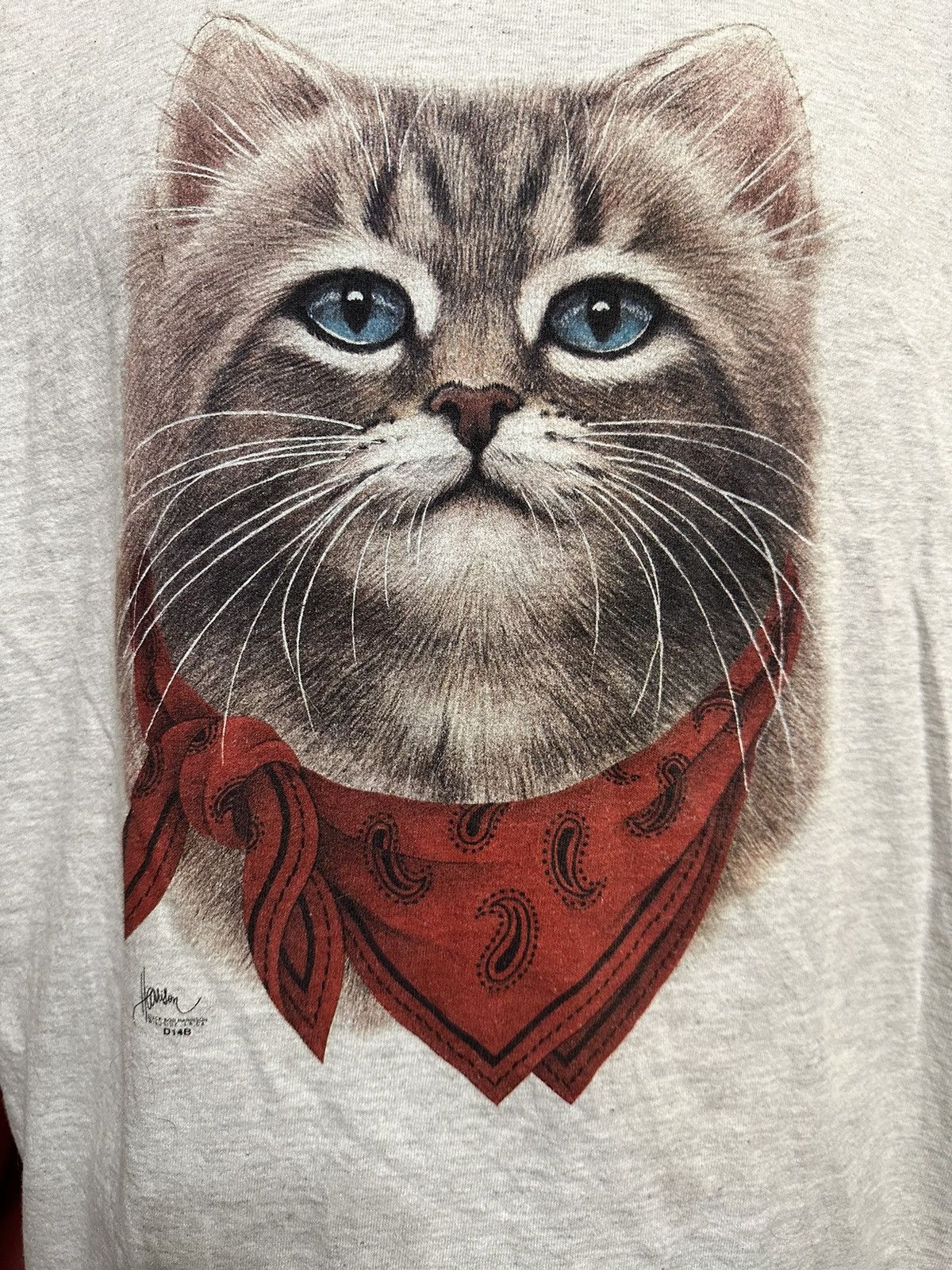 Vintage Vintage Cat Bandana Tshirt 90’s Western Wear Kitty Grail Size US XXL / EU 58 / 5 - 2 Thumbnail