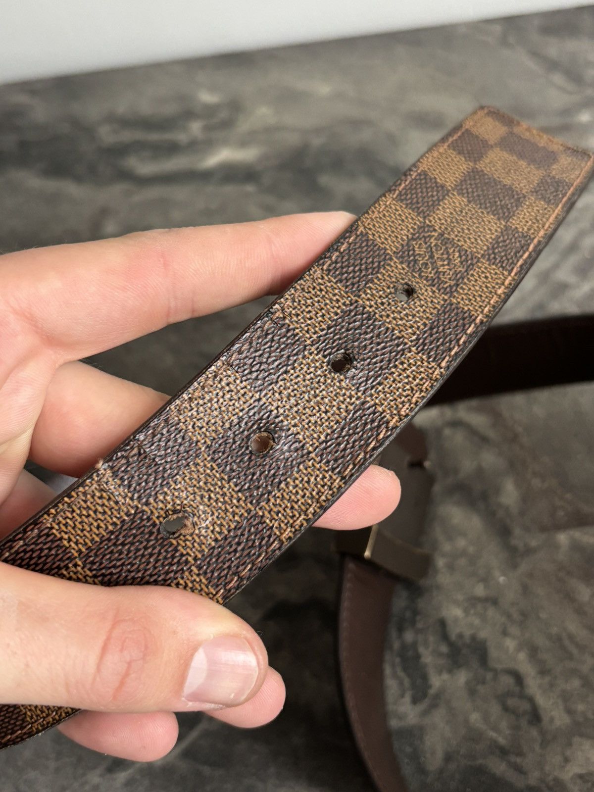 Louis Vuitton Louis Vuitton LV Damier belt Size 40 - 10 Thumbnail