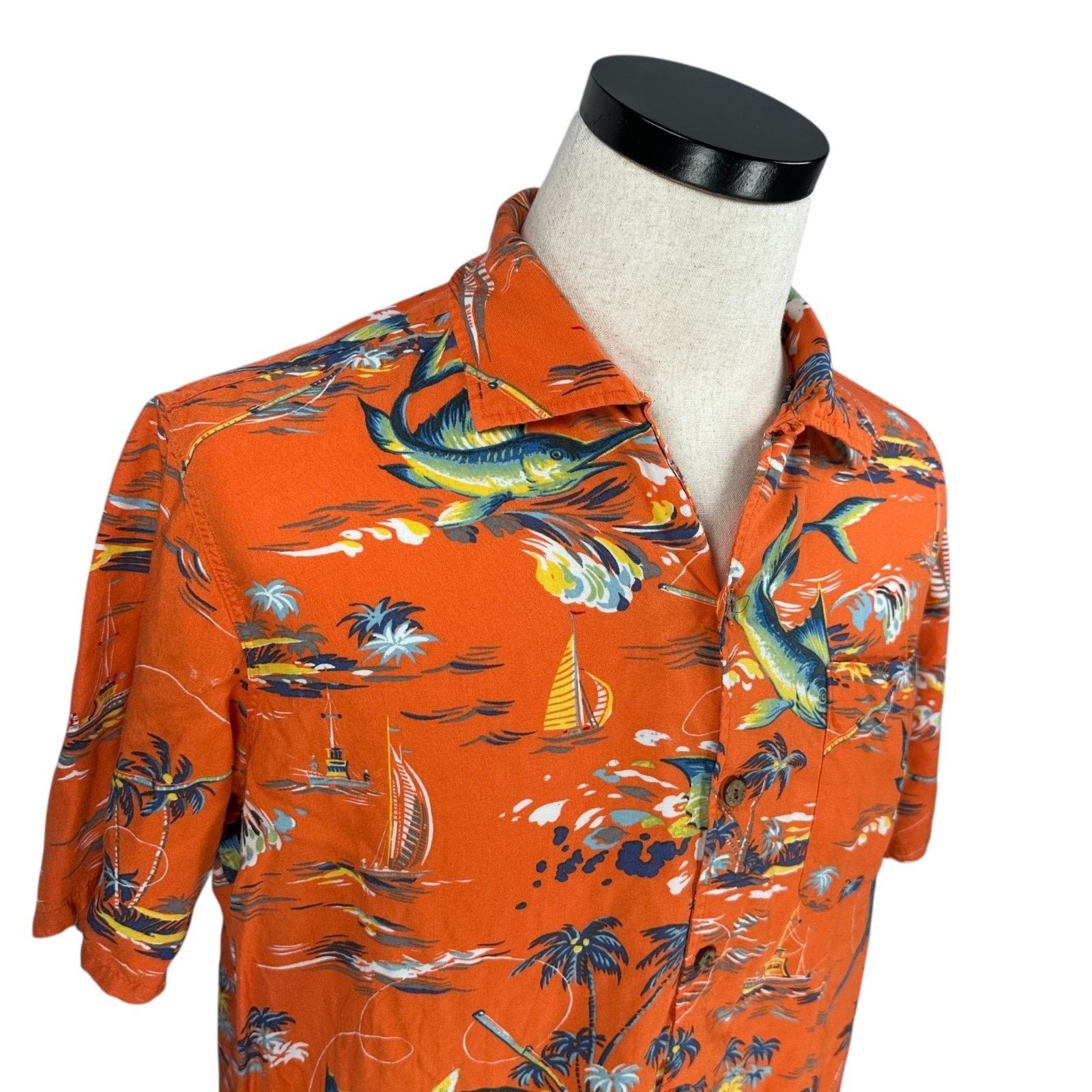 Polo Ralph Lauren VTG Polo Ralph Lauren Shirt Mens Large Orange Fish Boat Camp Size US L / EU 52-54 / 3 - 2 Thumbnail