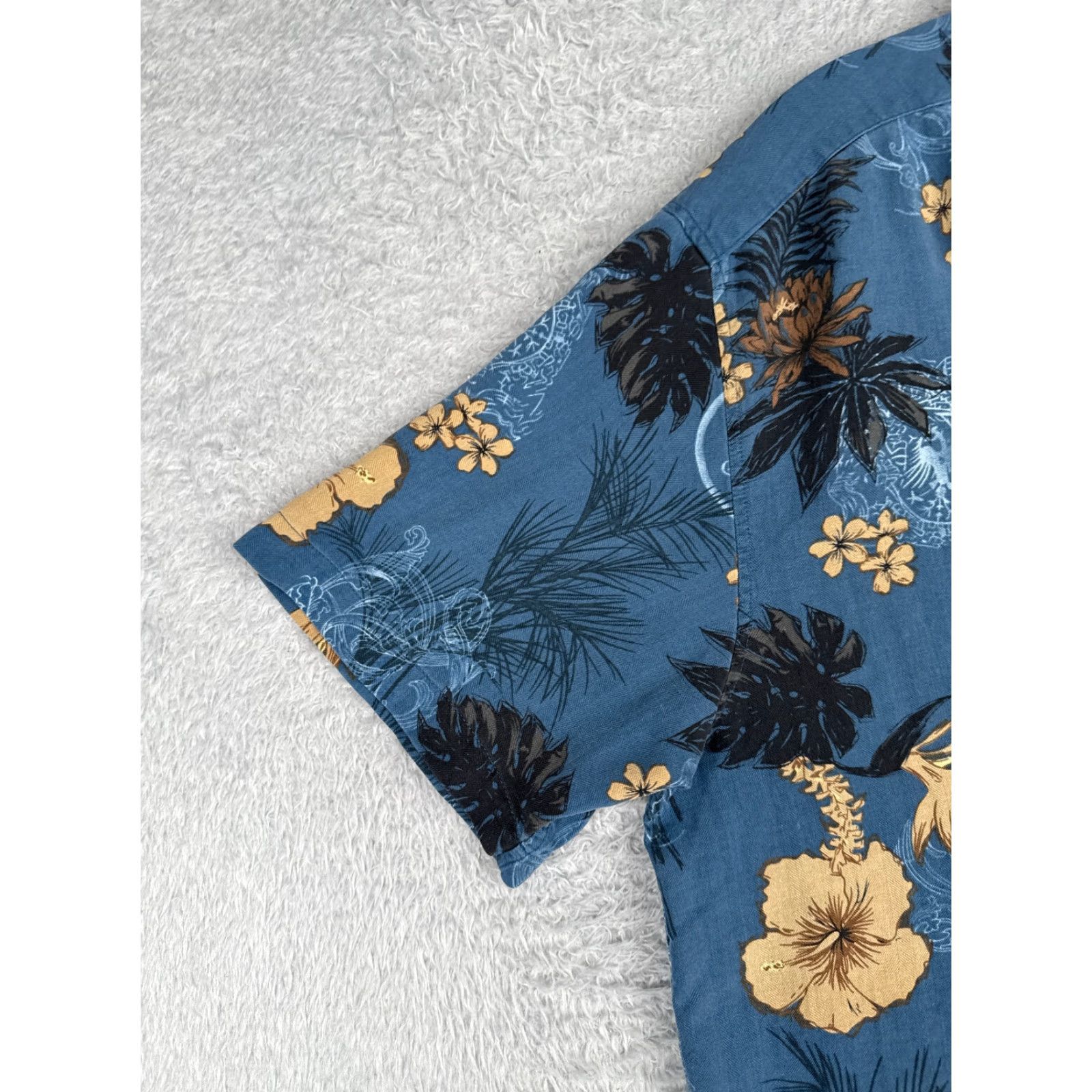 Paradise Paradise Coves Shirt Adult Large Blue Silk Floral Button-Up Hawaiian Casual Short Sleeve Mens Size US L / EU 52-54 / 3 - 3 Thumbnail