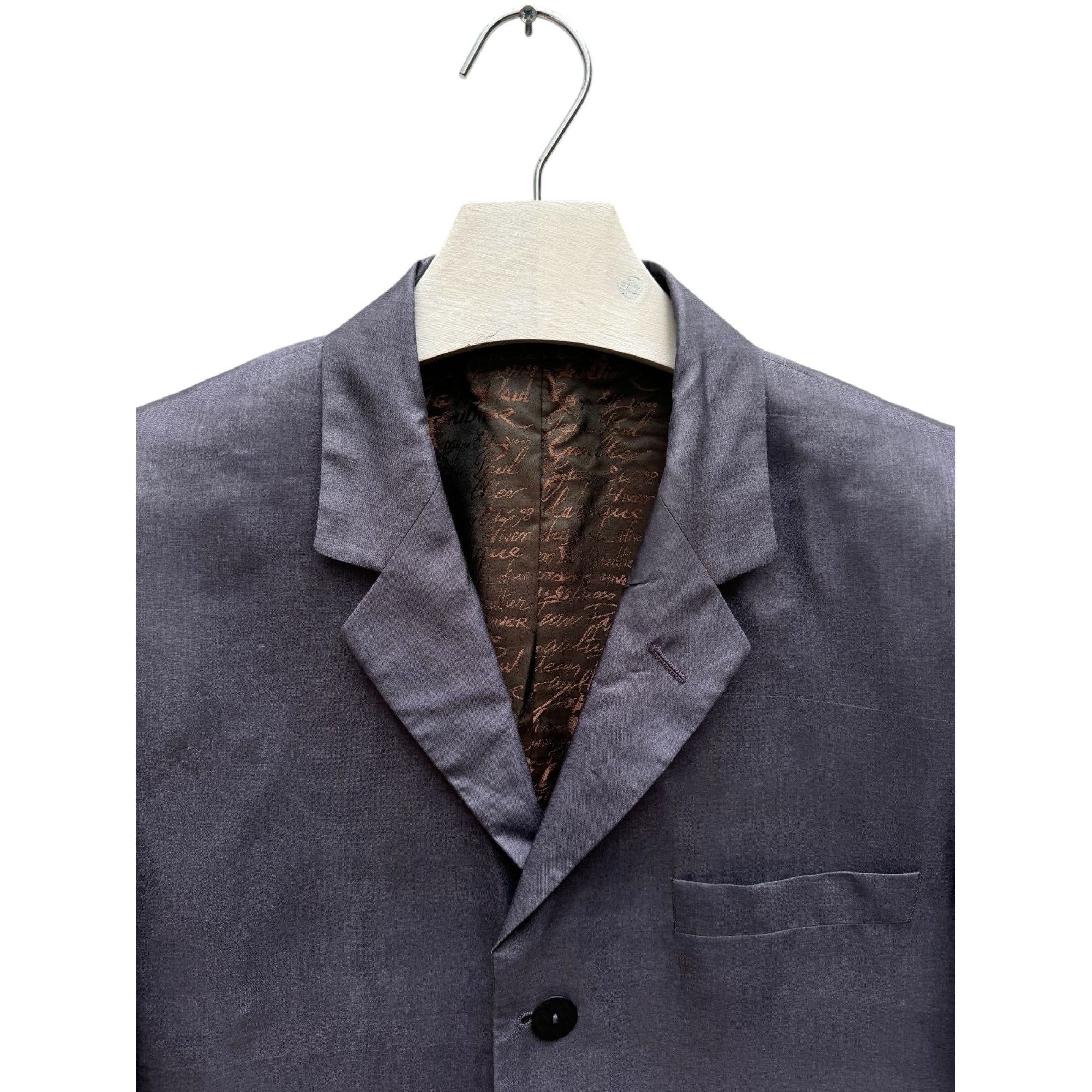 Jean Paul Gaultier 1990s Grey Iridescent Silk Blazer Jacket Size 40R - 3 Thumbnail