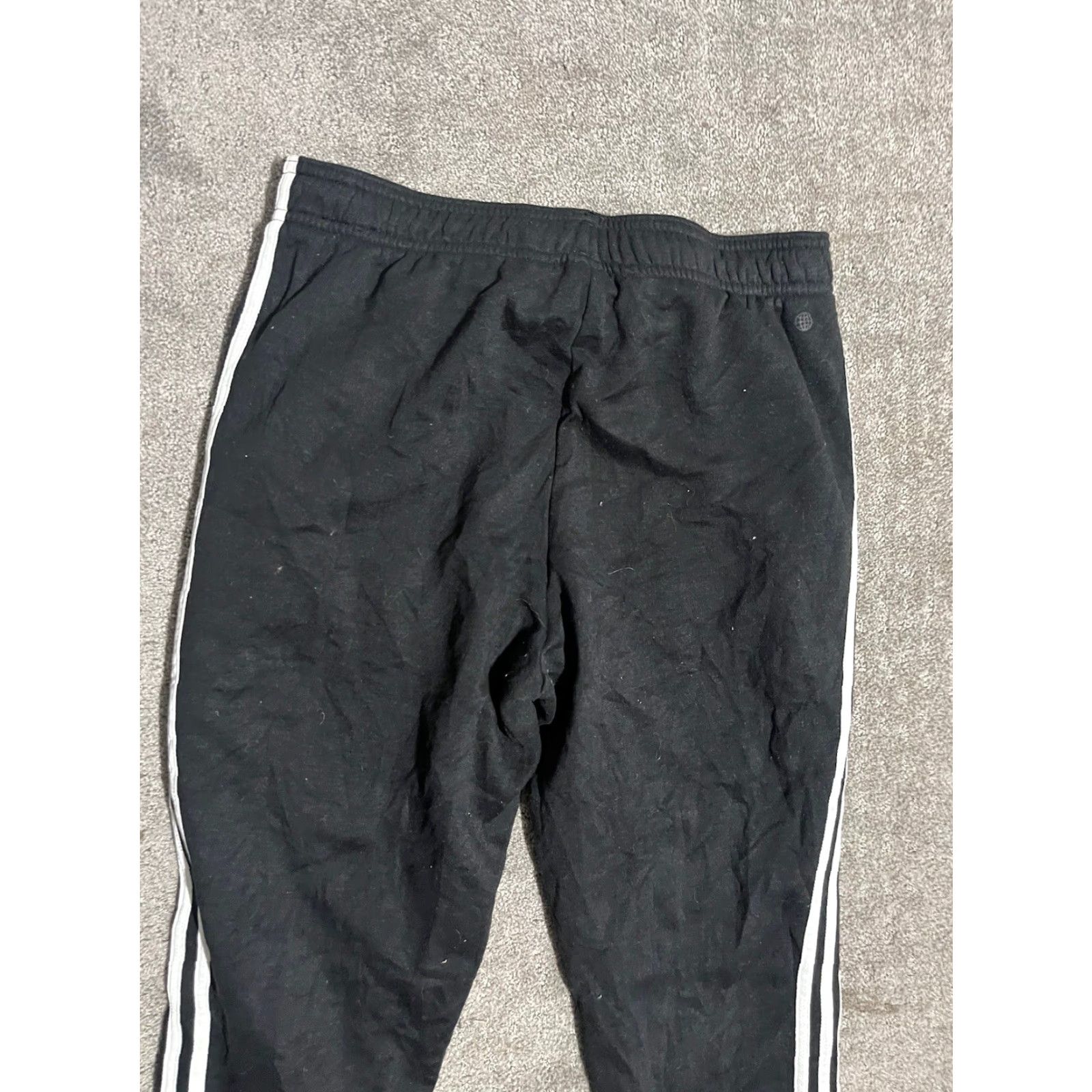 Adidas Adidas Black Sweatpants Mens Large Fleece Distressed Logo Climacool Crew Pants Size US 33 - 3 Thumbnail