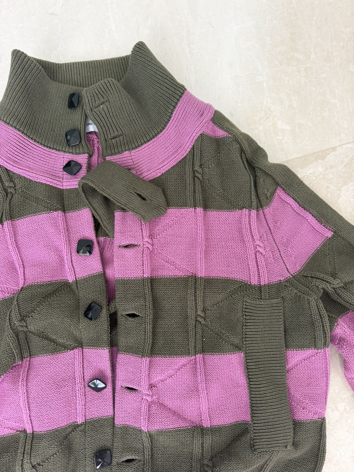 Kiko Kostadinov Kiko Kostadinov Pink & Khaki Merli Cardigan Size US S / EU 44-46 / 1 - 3 Thumbnail