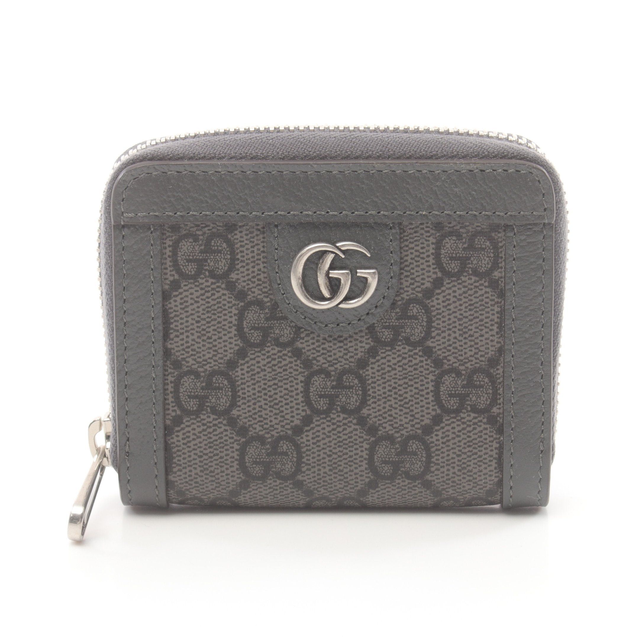 Gucci Gucci Ophidia Gg Supreme Round Zipper Wallet Coin Purse Leather Gray Size ONE SIZE - 1 Thumbnail