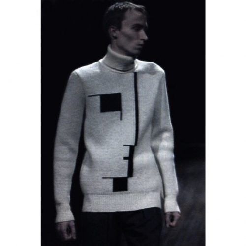 Raf Simons A/W 2003 "Closer" Bauhaus Intarsia Knit Turtleneck Size US M / EU 48-50 / 2 - 9 Thumbnail