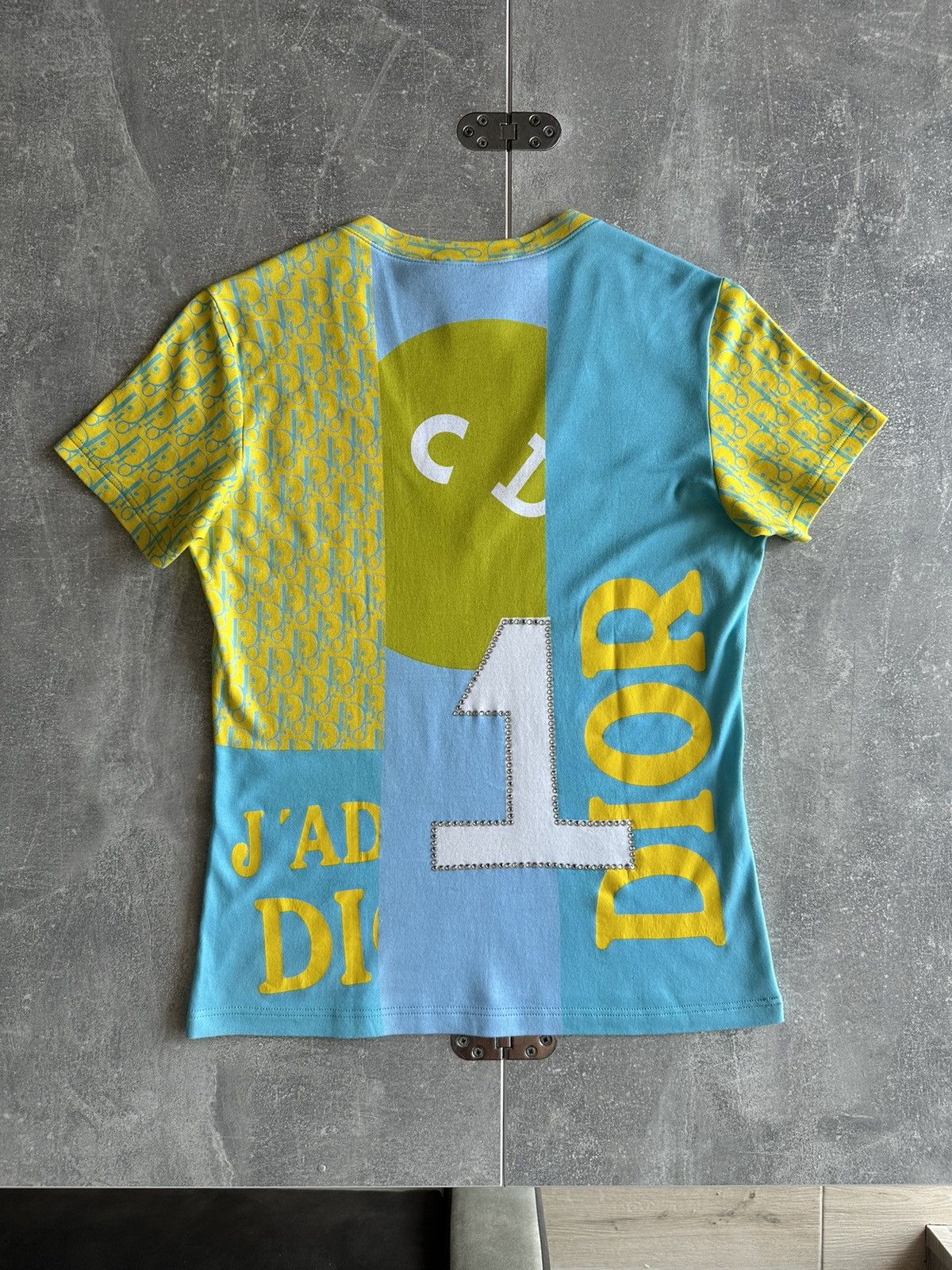 Dior Dior by John Galliano S/S 05 Multiple Logo T- Shirt Blue Y2K Size M / US 6-8 / IT 42-44 - 7 Thumbnail