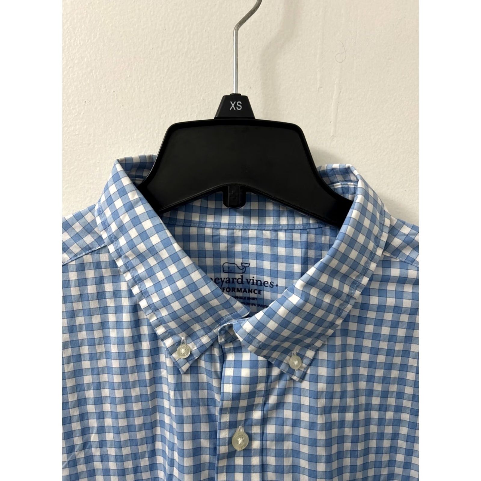 Vineyard Vines Vineyard Vines Performance Whale Shirt Mens XL Blue Plaid Button-Down Long Sleeve Classic Fit Size US XL / EU 56 / 4 - 5 Thumbnail