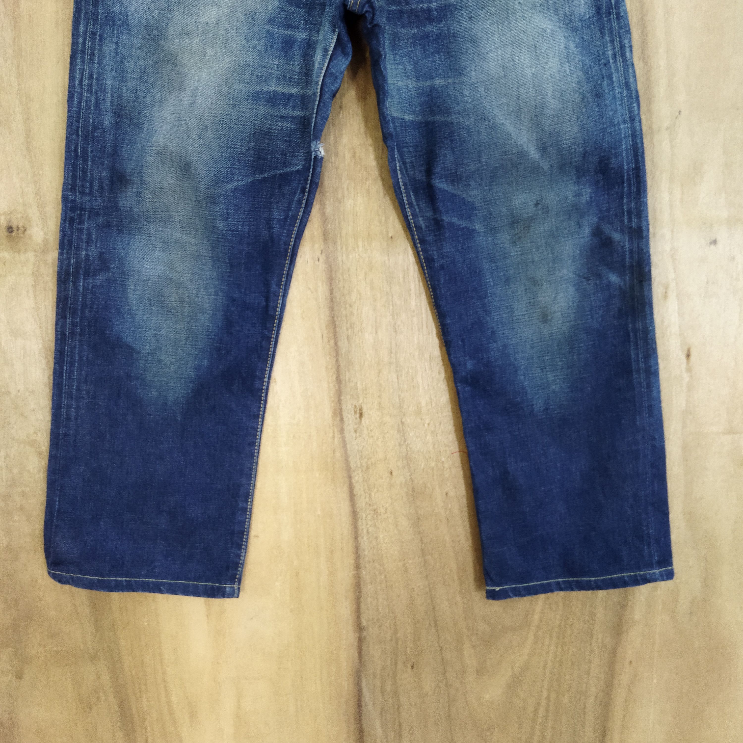 Edwin × Vintage EDWIN 505 BLUE RUSTY JEANS PANTS Size US 34 / EU 50 - 3 Thumbnail