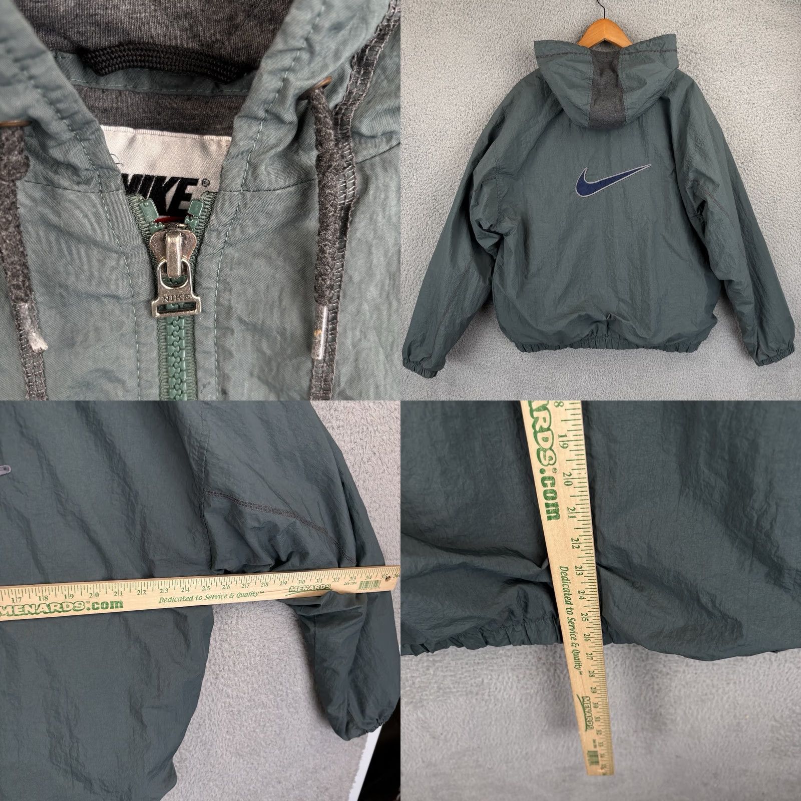 Nike VINTAGE Nike Jacket Mens XL Green Zip Full Zip Lined Bomber Swoosh 90s Retro - Puffer, All Seasons Size US XL / EU 56 / 4 - 8 Thumbnail