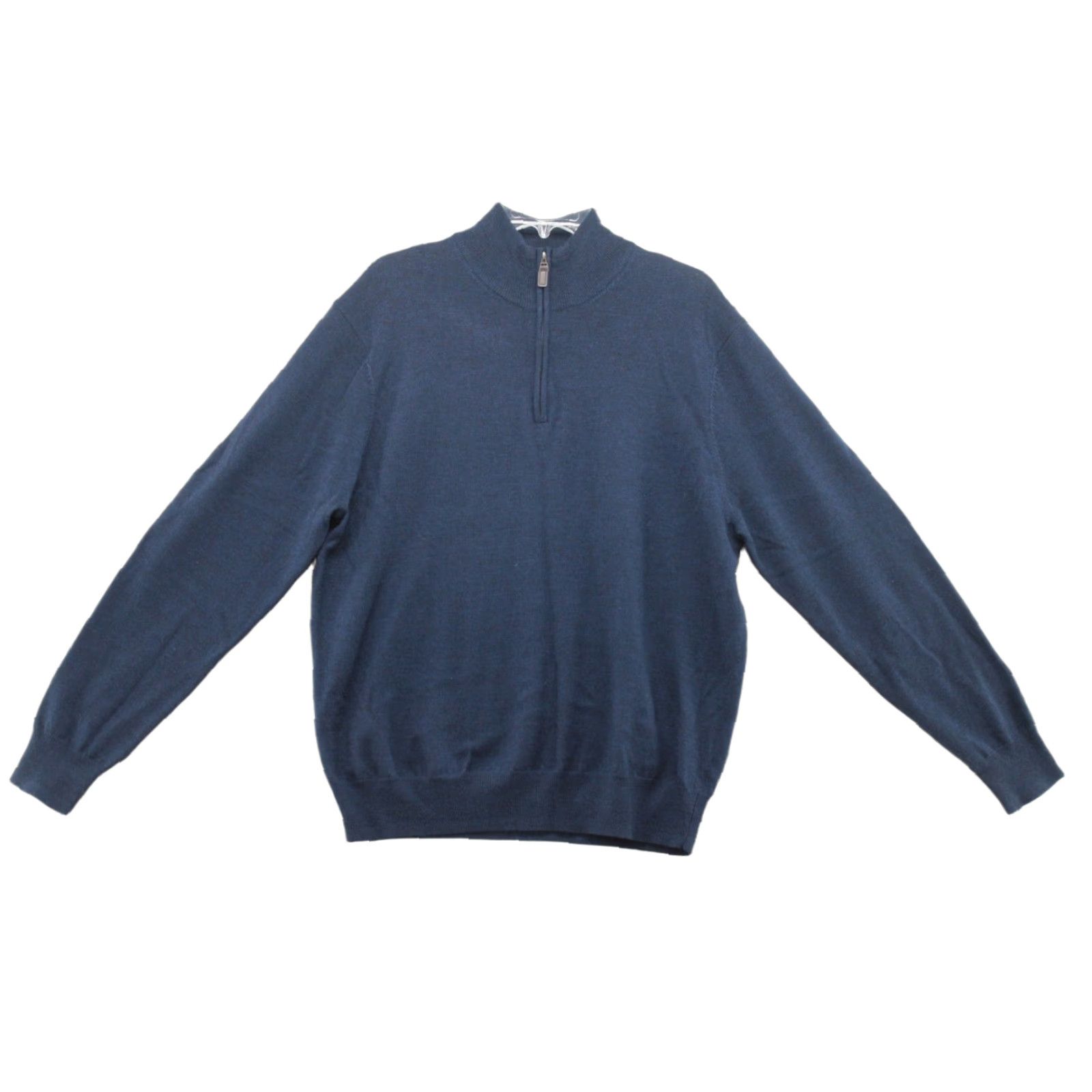 Jos. A. Bank Jos A Bank Sweater Mens Medium Navy Blue 1/4 Zip Wool Mock Neck Pullover Warm Size US M / EU 48-50 / 2 - 1 Thumbnail