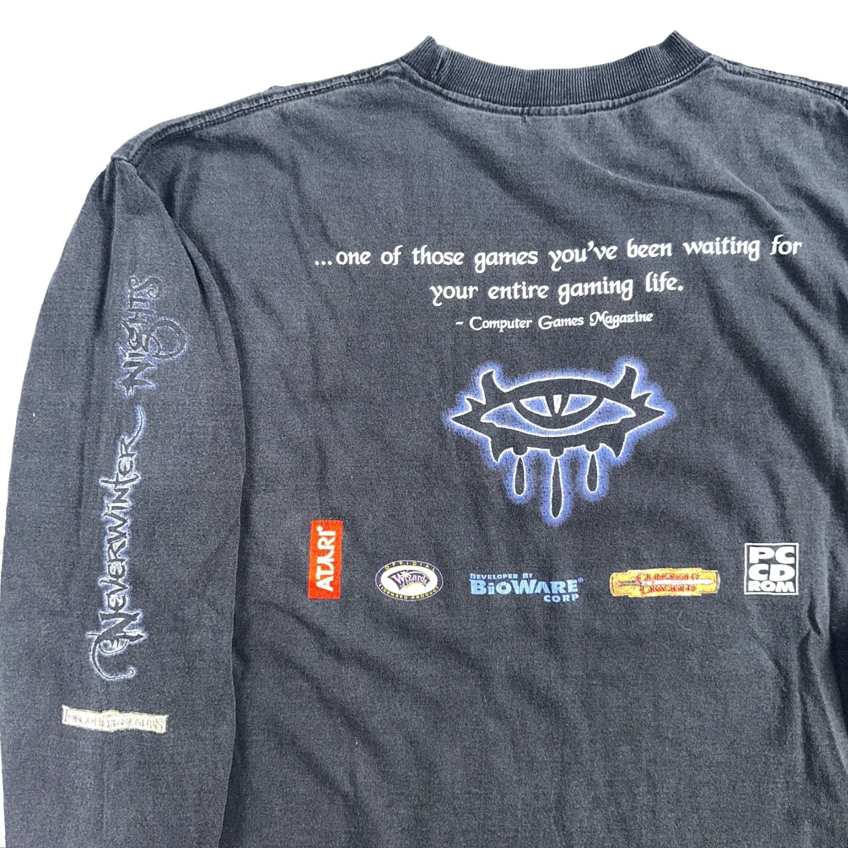 Vintage Vintage Neverwinter Nights Video Game Promo T-Shirt XL Men Black 90s Gaming Collectible Size US XL / EU 56 / 4 - 2 Thumbnail