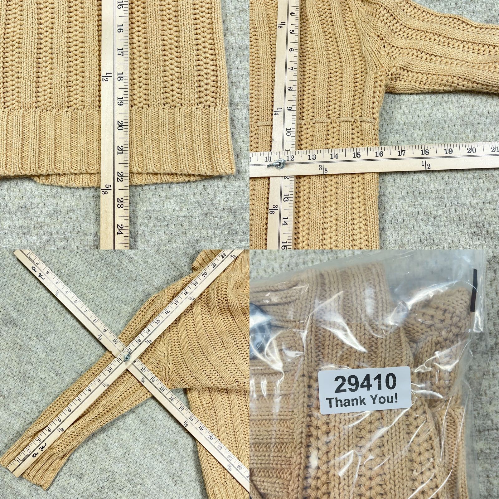 American Eagle Outfitters VINTAGE American Eagle Outfitters Cardigan Sweater Women M Beige Cotton Ramie Chunky-Knit 3/4 Sleeve Turtleneck All Seasons Casual Workwear Womens Size M / US 6-8 / IT 42-44 - 8 Thumbnail