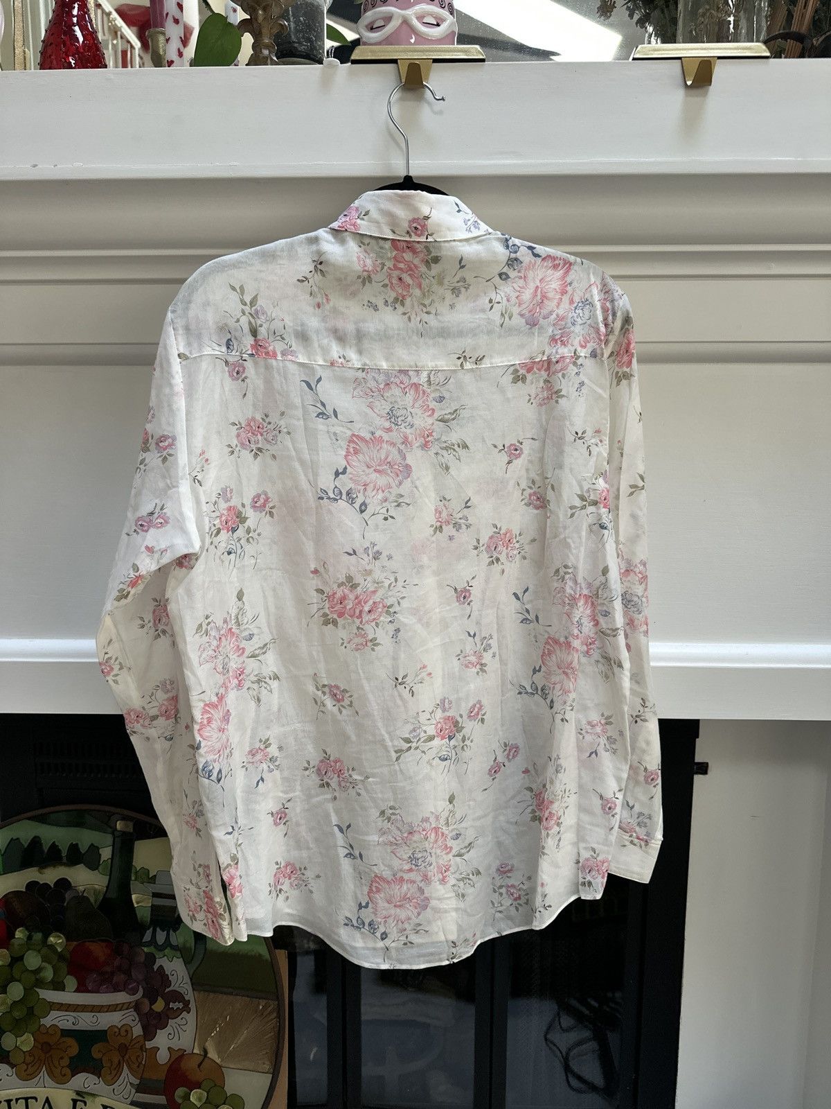The Kooples Floral Print Button Down Shirt Size US L / EU 52-54 / 3 - 6 Thumbnail