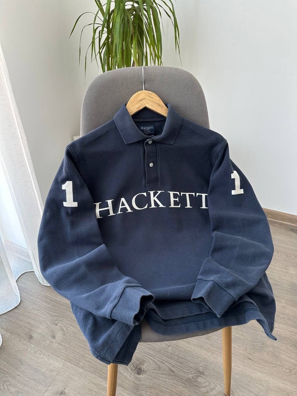 Hackett × Vintage Vintage Hackett 1 Blue Big Logo Rugby Sweatshirt Size US S / EU 44-46 / 1 - 7 Thumbnail