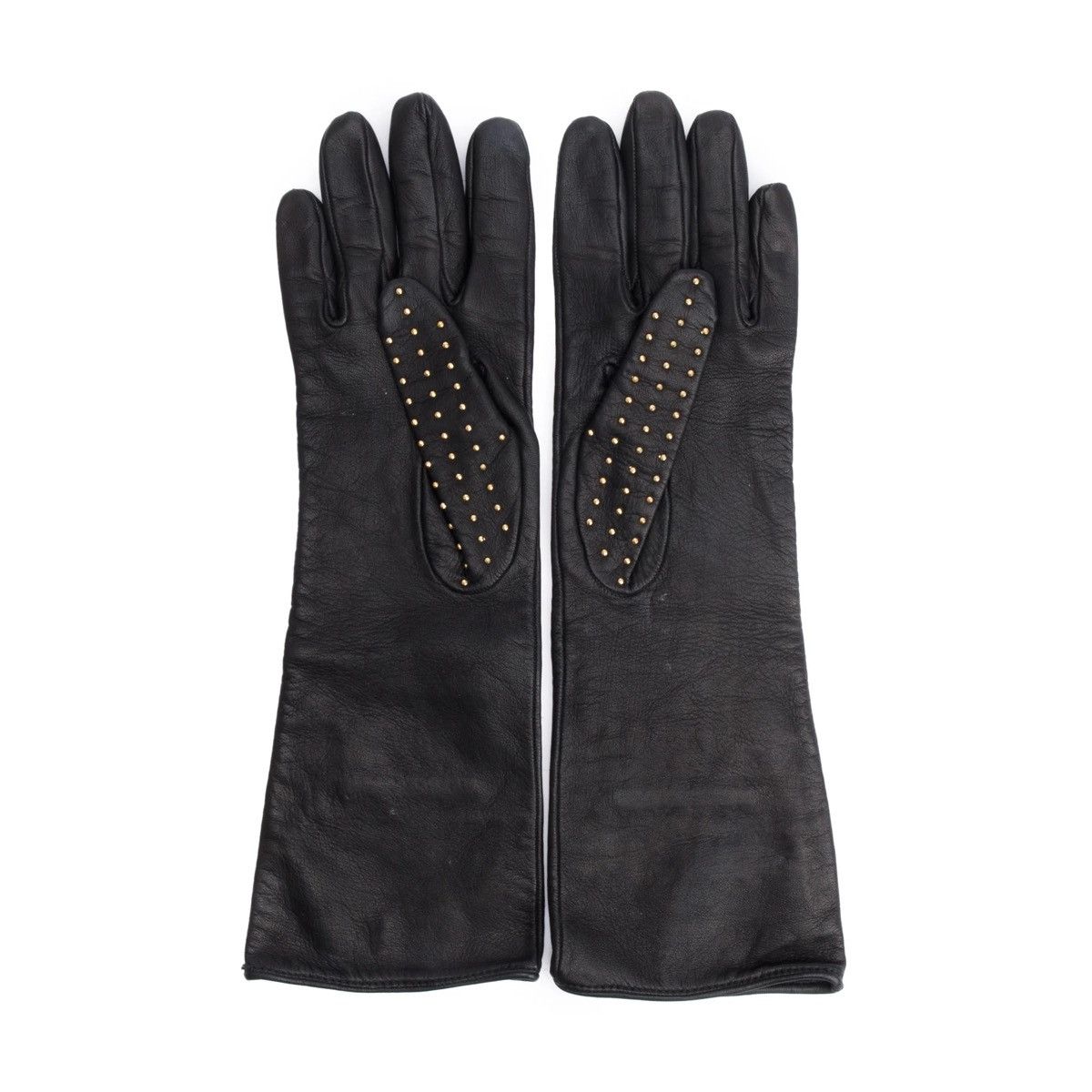 Burberry BURBERRY Black Leather Studded Gloves Size ONE SIZE - 2 Thumbnail