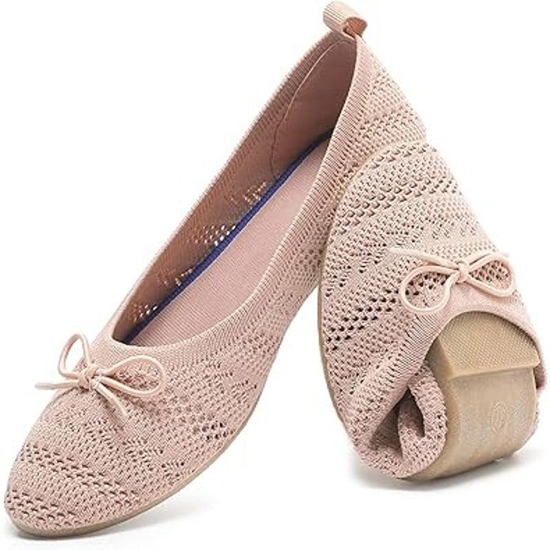 Other Heawish Women's 9.5 Pink Crochet Lace Bow Ballet Flats Size US 9.5 / IT 39.5 - 1 Thumbnail