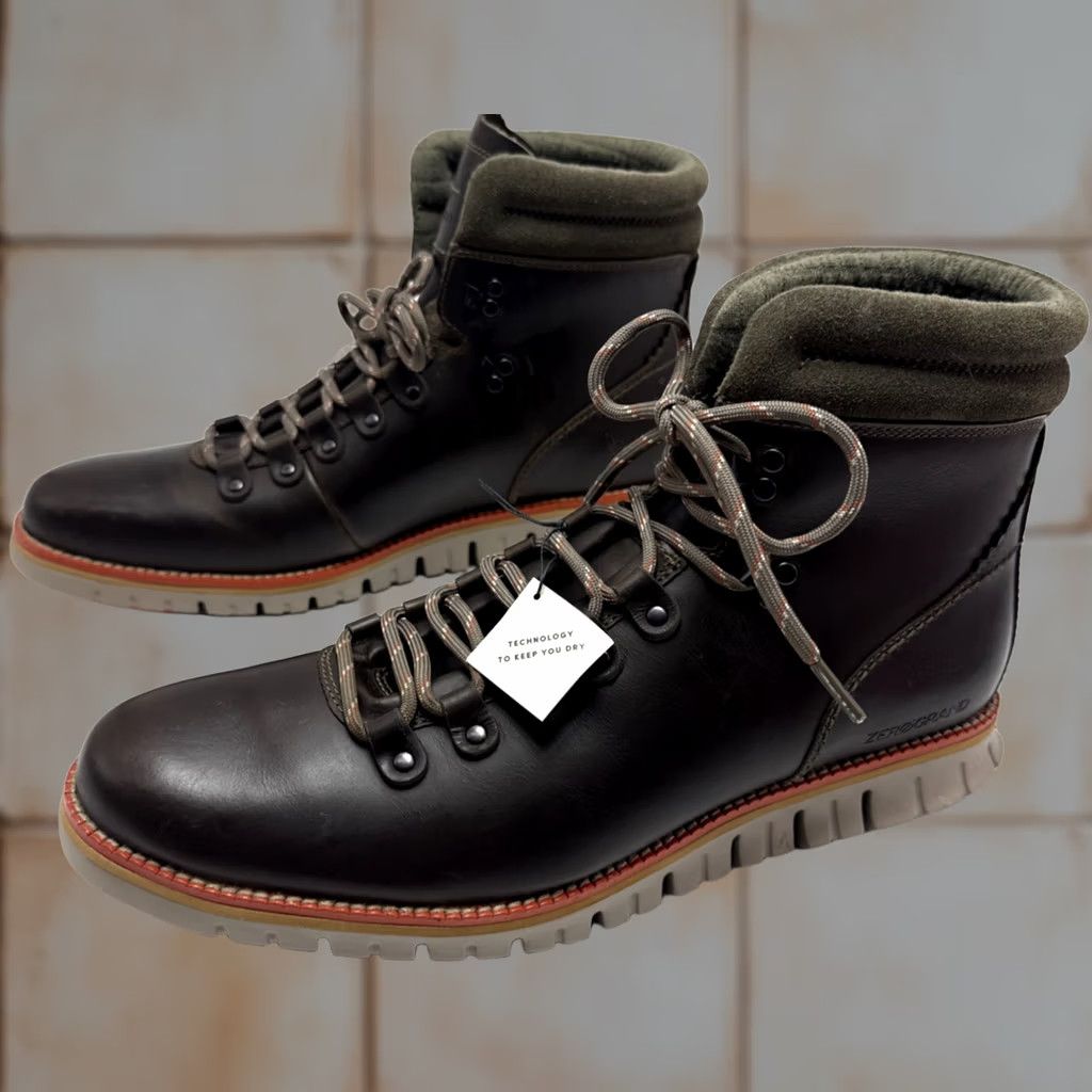 Cole Haan ZeroGrand Mens Size 11 M Waterproof Hiker Boot Lace Up Cole Haan Zerogrand Boots Mens Size 11.5 M Black Leather  main image 3